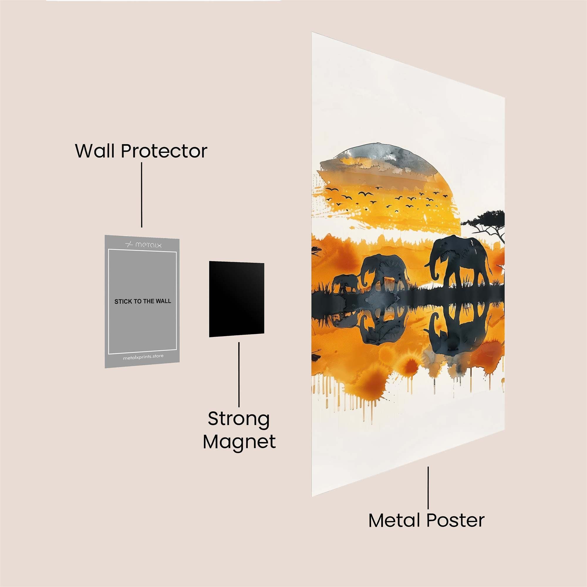 Elephant Serenity Safe Wall Magnetic / M