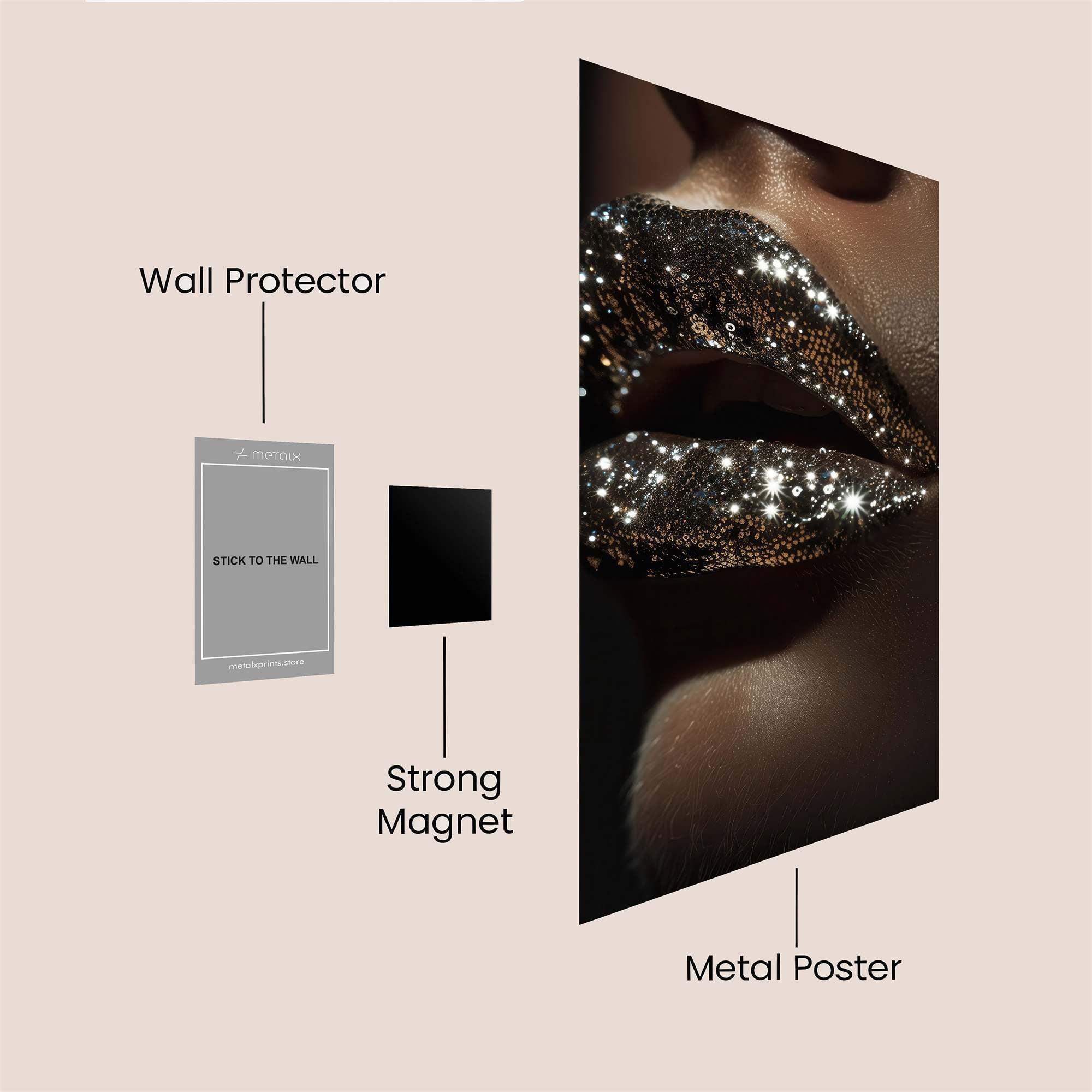 Glitter Whisper Safe Wall Magnetic / M