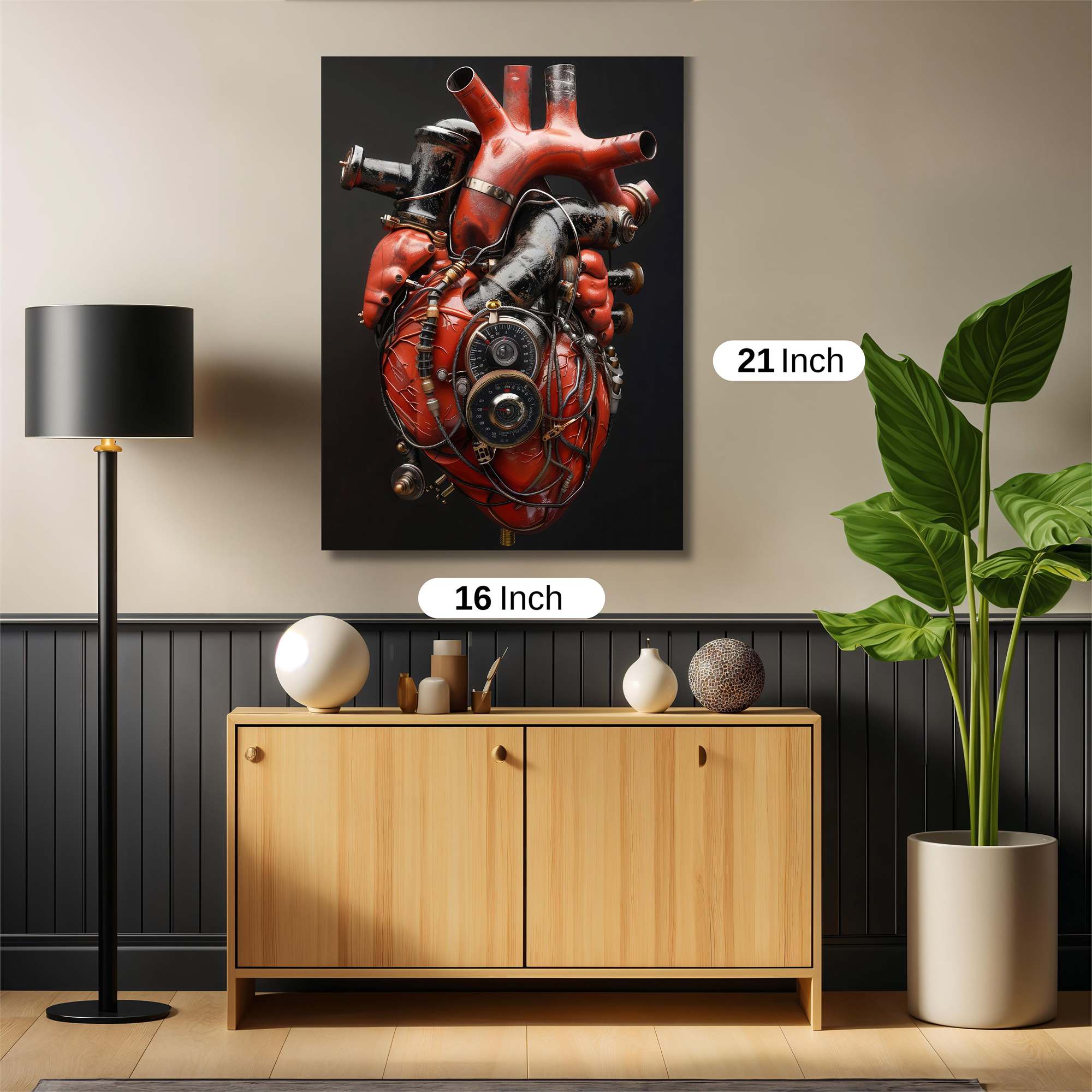 Steampunk Heart Safe Wall Magnetic / M