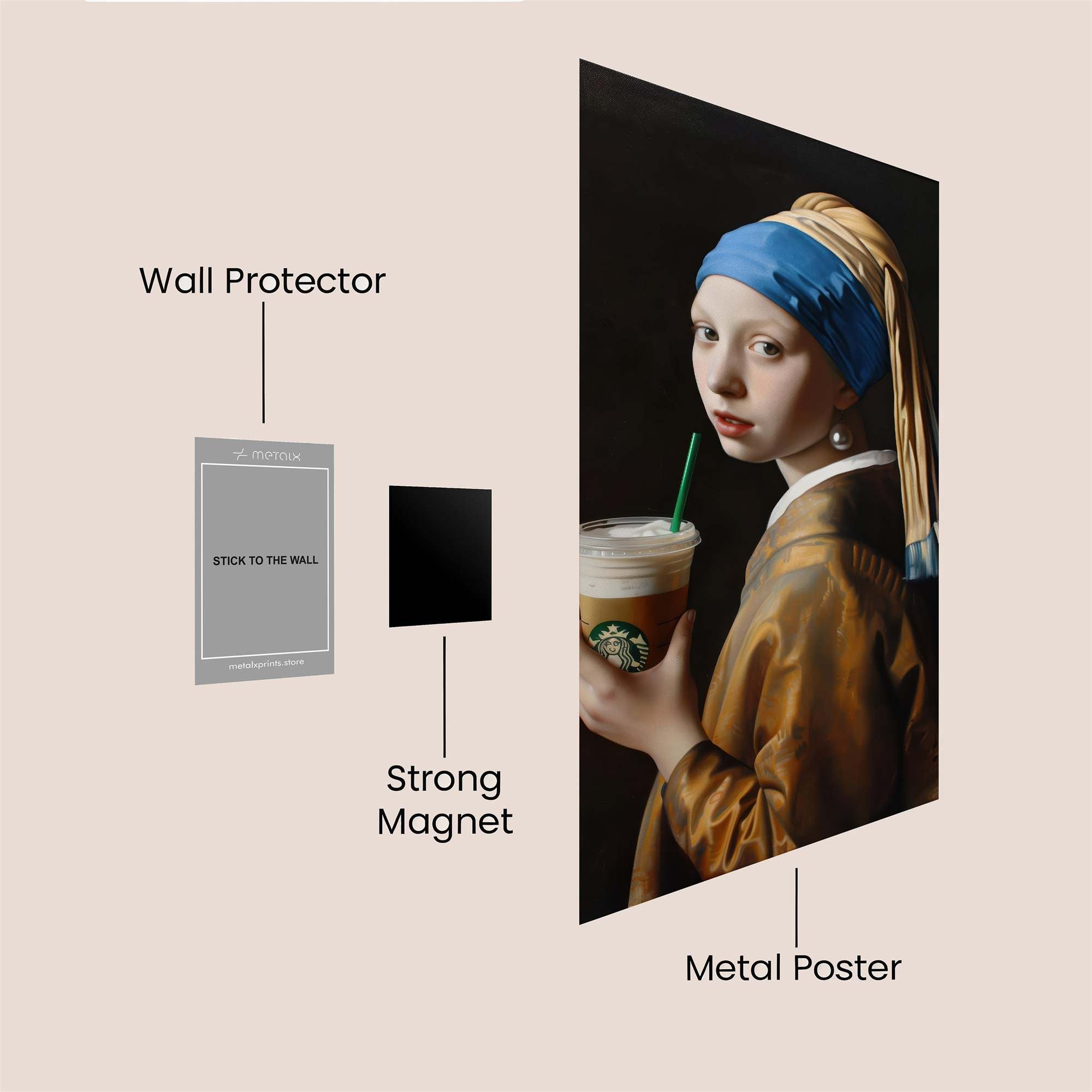 Girl Sipping Safe Wall Magnetic / M