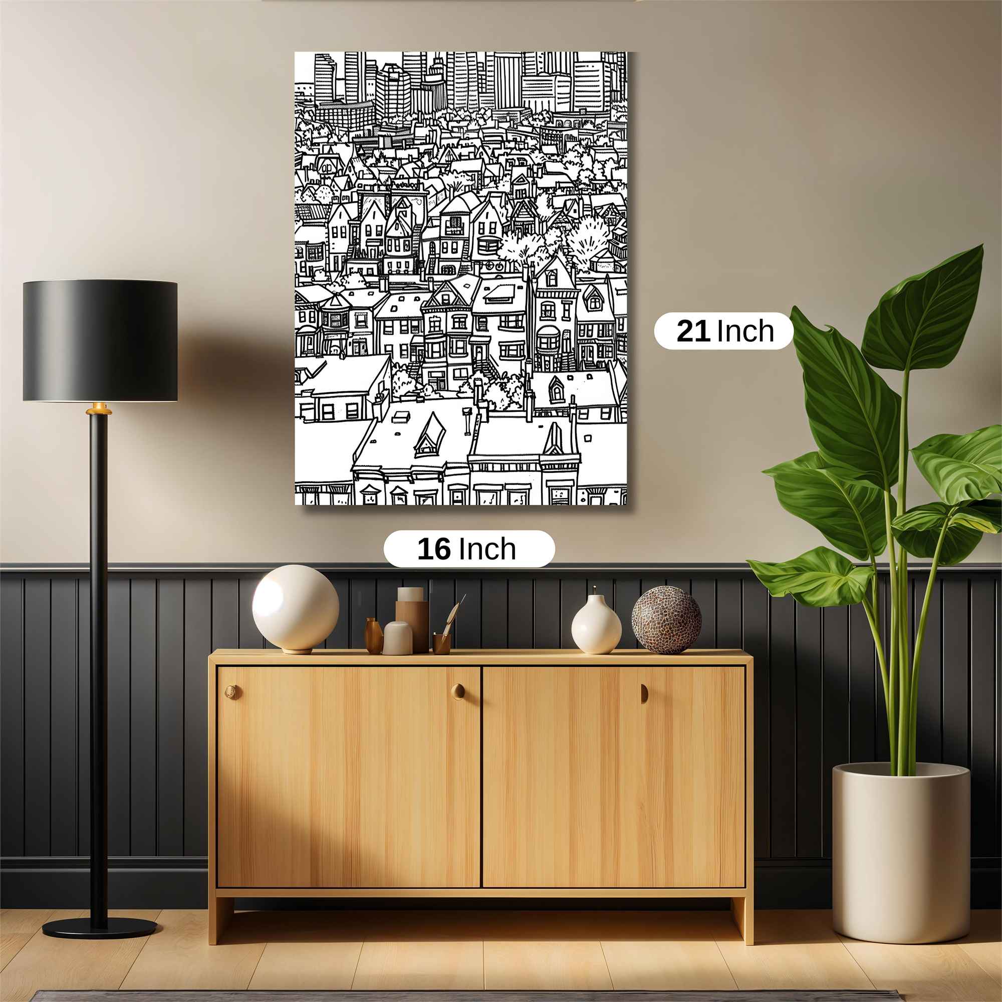 Cityscape Serenity Safe Wall Magnetic / M