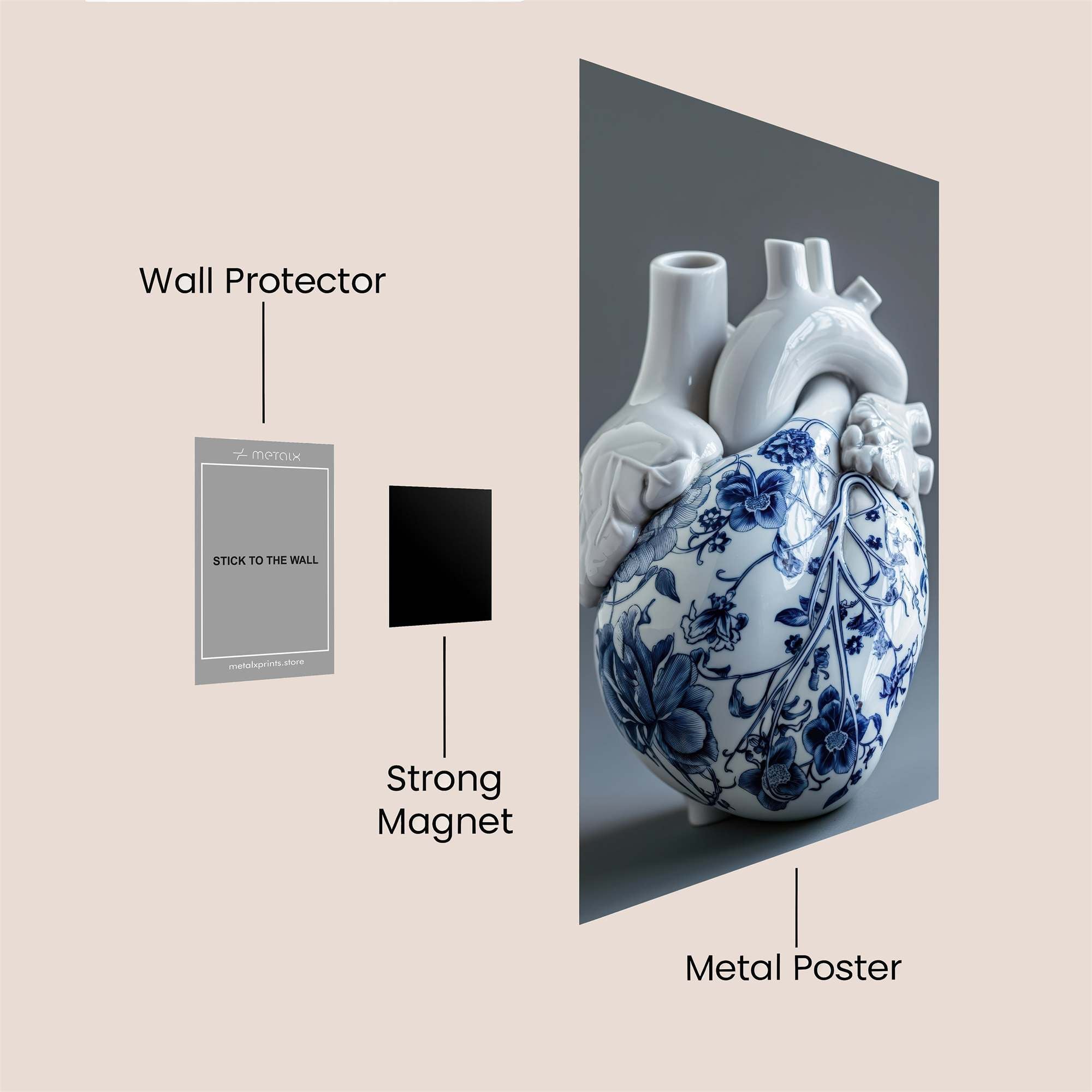 Heart Elegance Safe Wall Magnetic / M