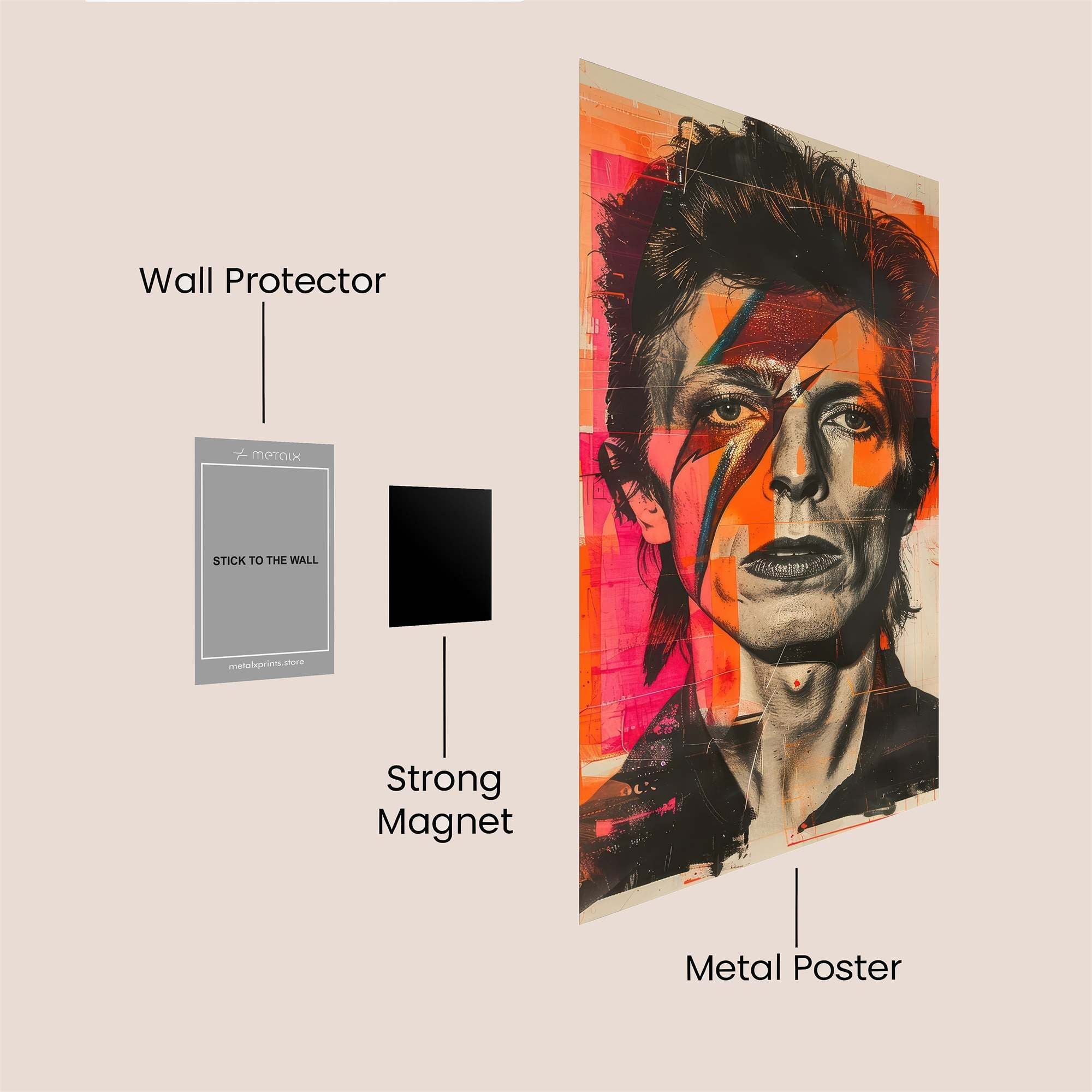 Bowie Vibrant Safe Wall Magnetic / M