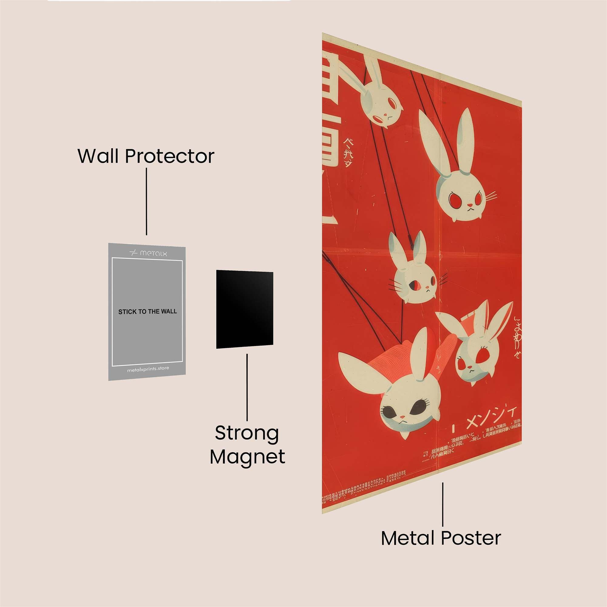 Bunny Whimsy Safe Wall Magnetic / M