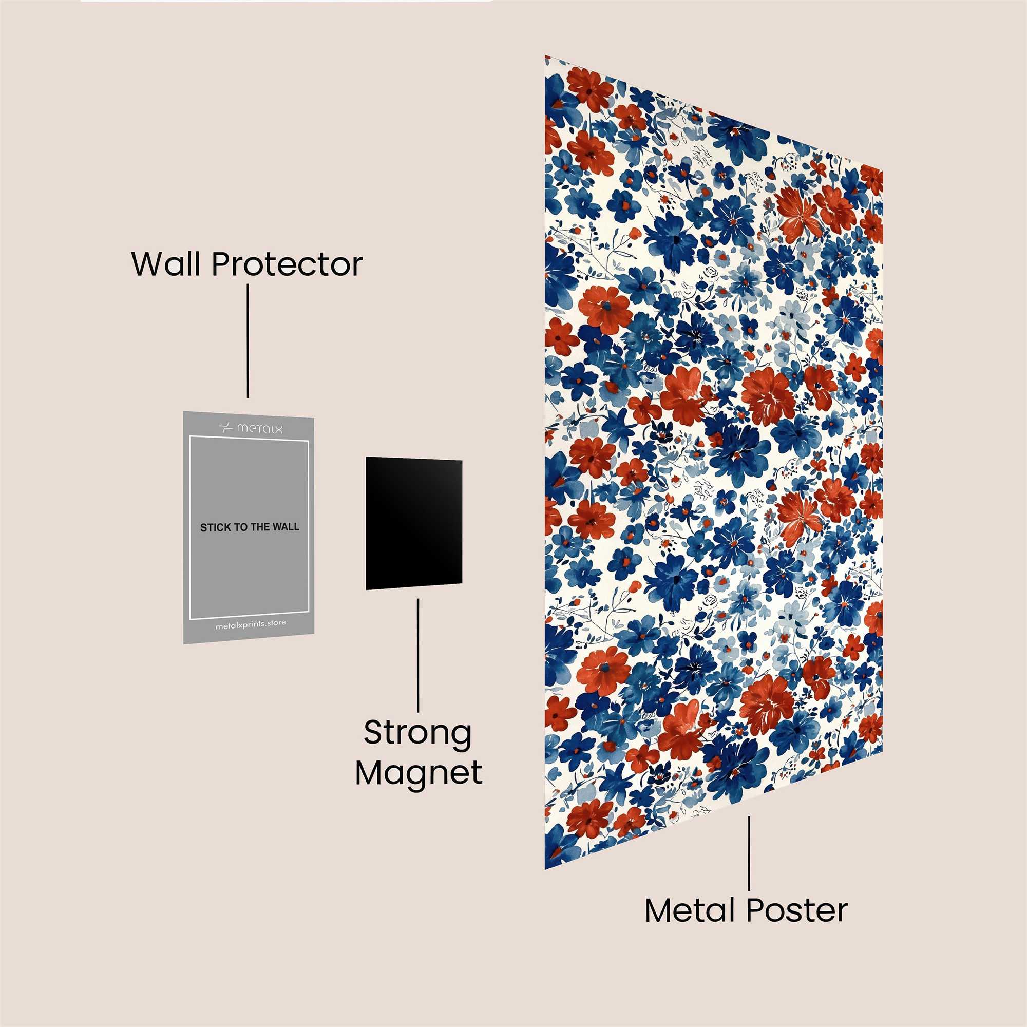 Floral Whimsy Safe Wall Magnetic / M