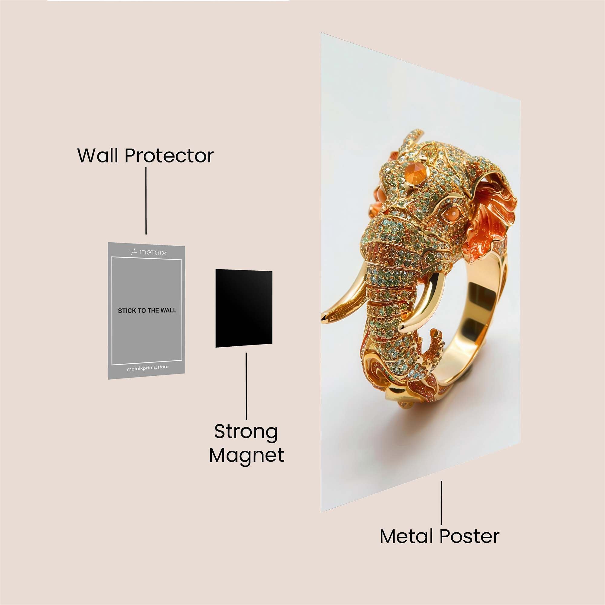 Elephant Opulence Safe Wall Magnetic / M