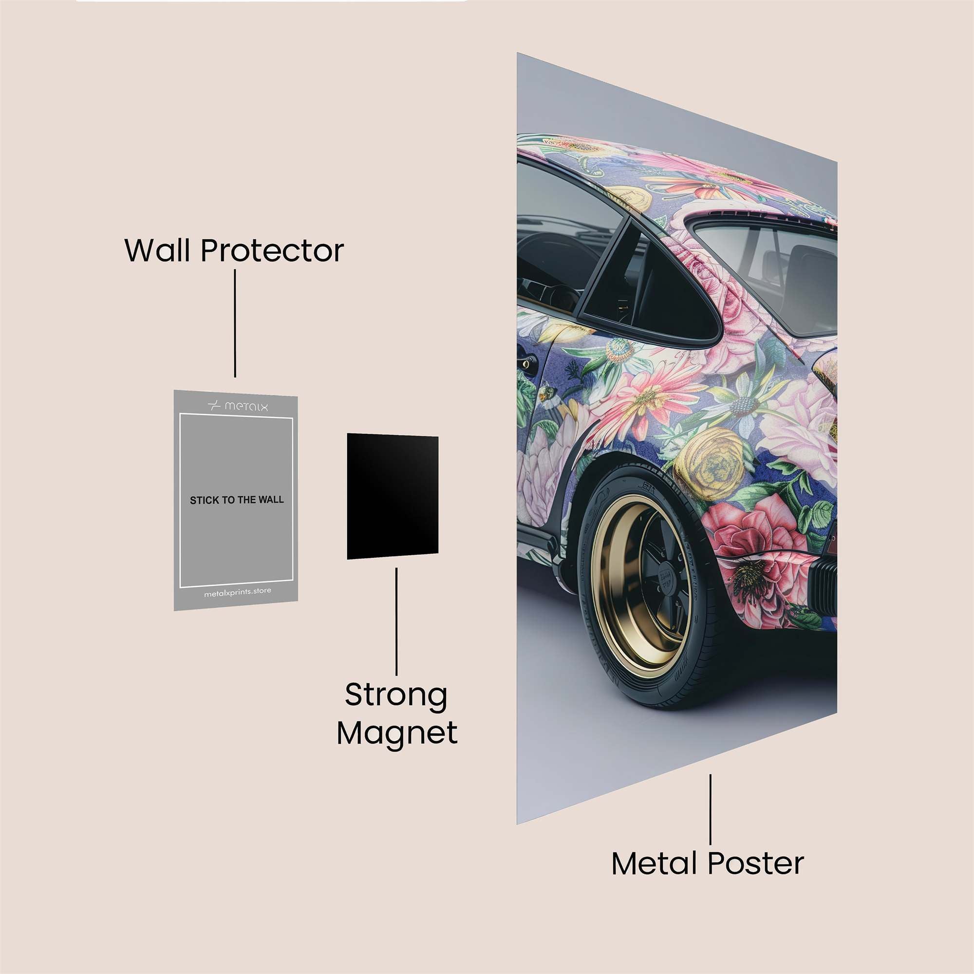 Porsche Whimsical Safe Wall Magnetic / M