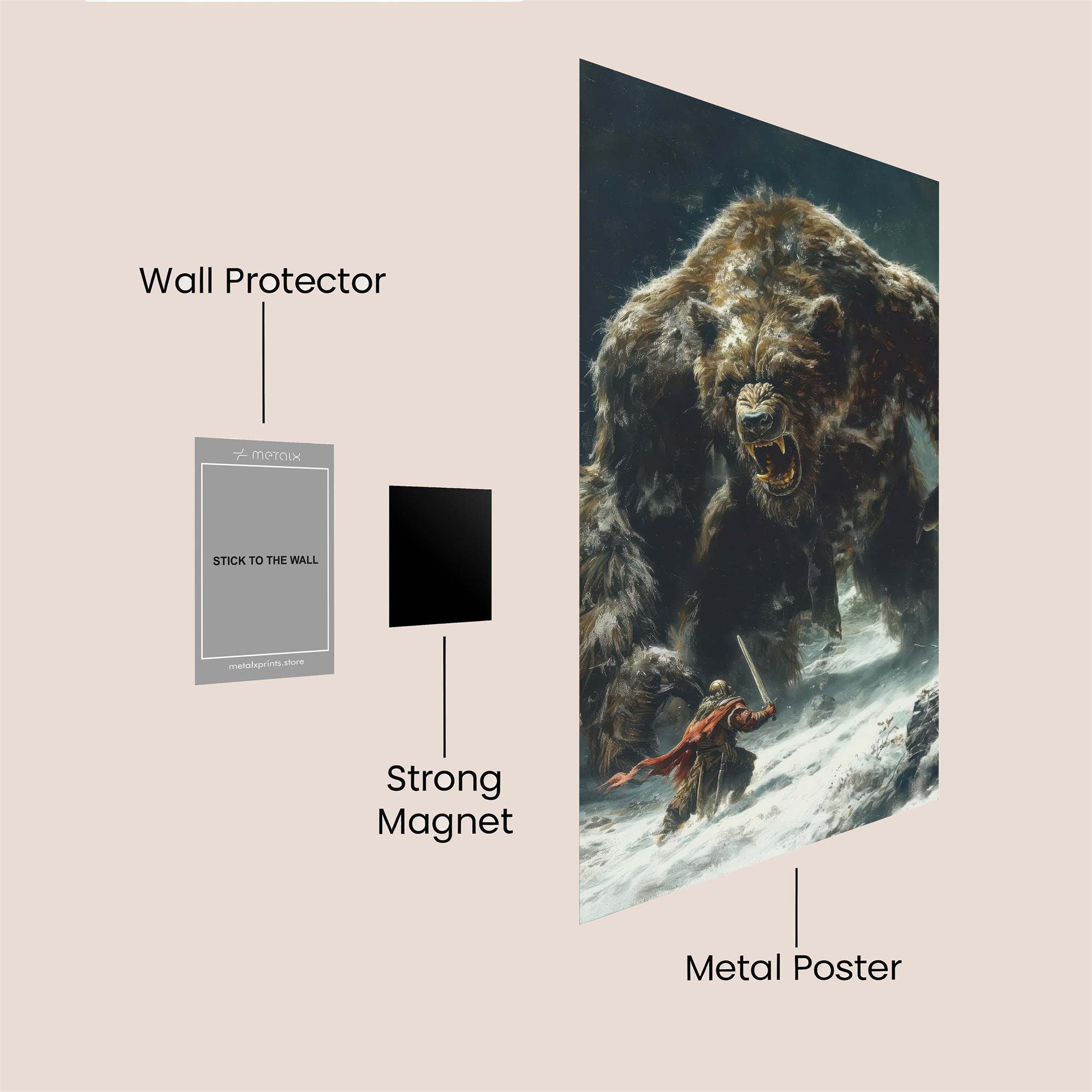 Bear Fury Safe Wall Magnetic / M