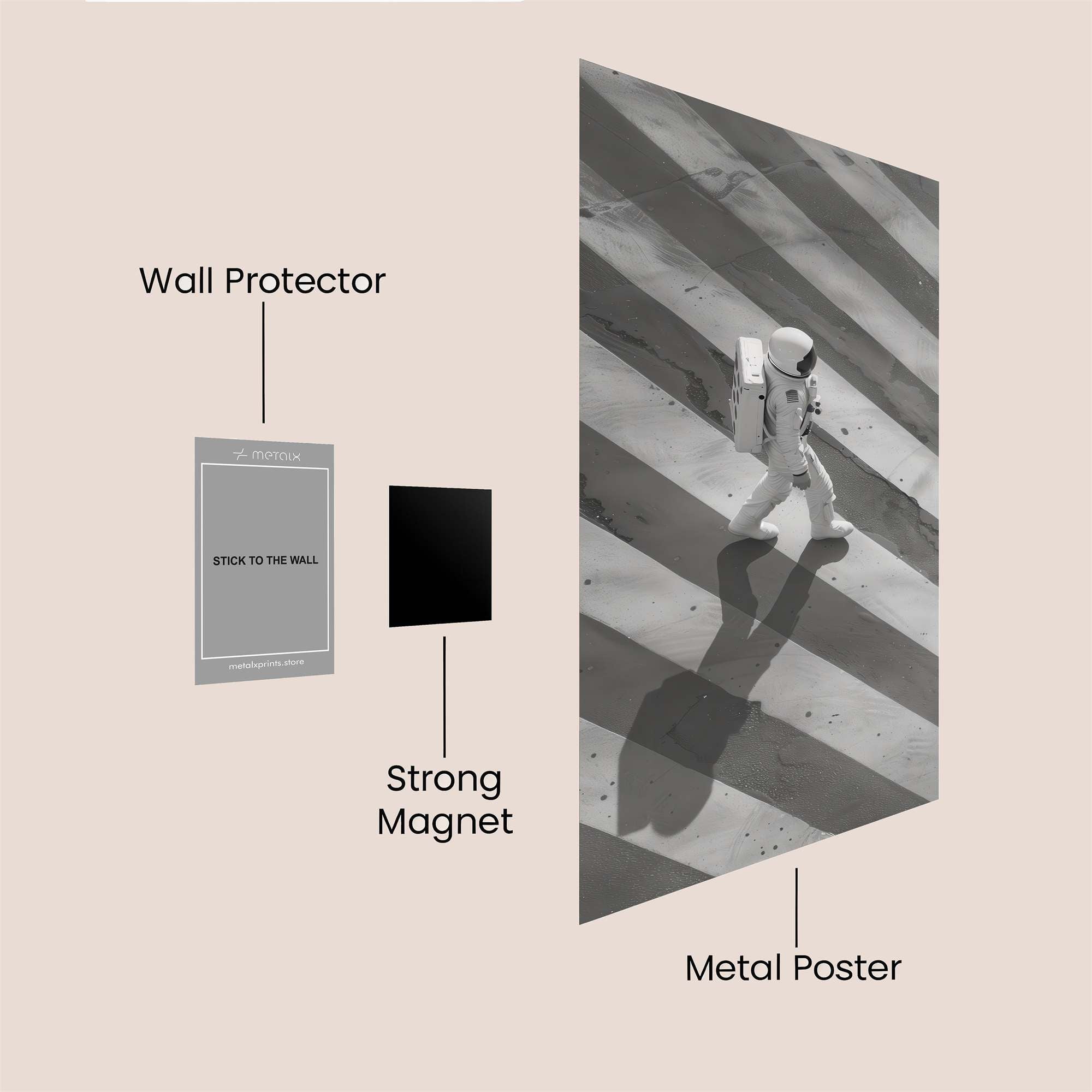 Astronaut Amble Safe Wall Magnetic / M