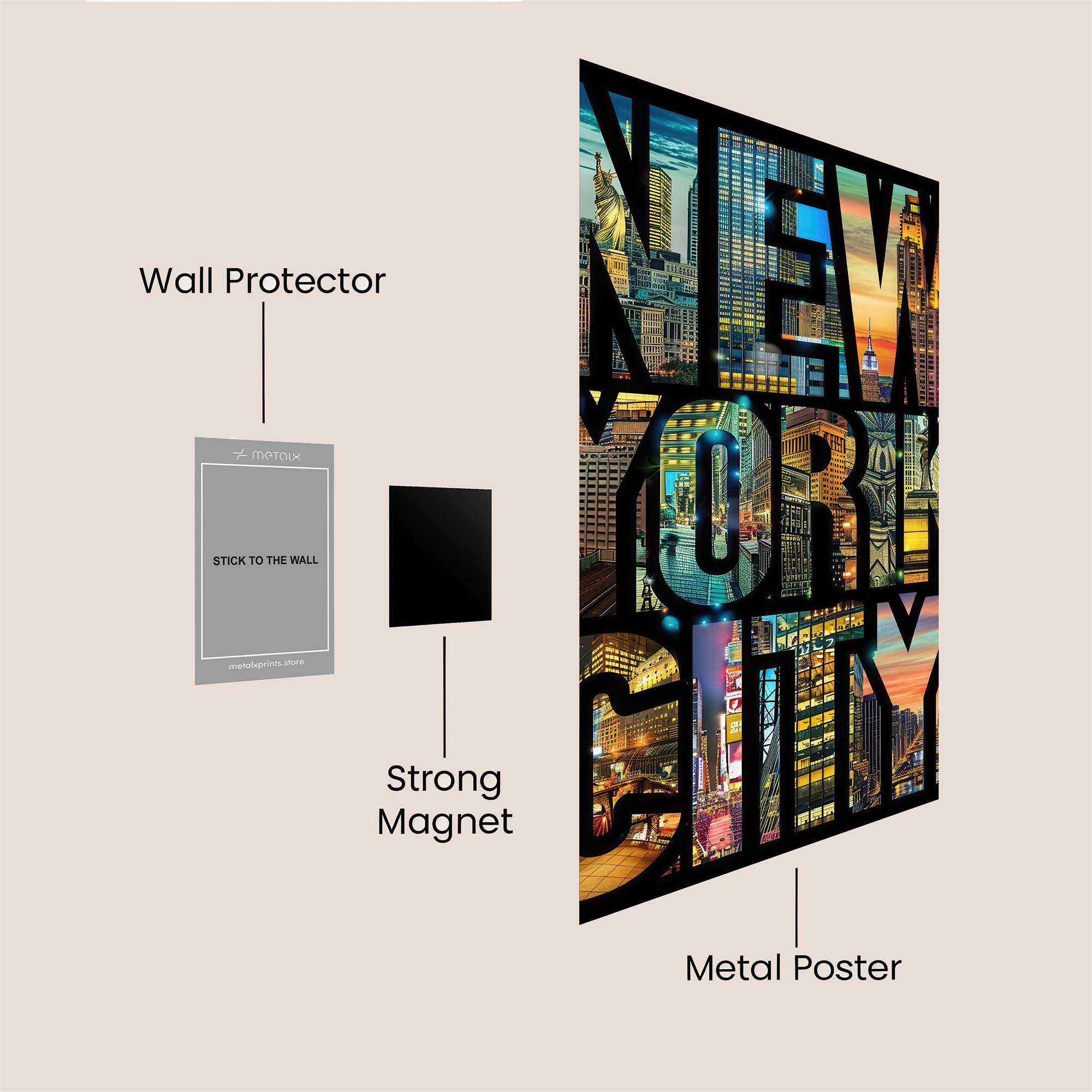 NYC Vibrant Safe Wall Magnetic / M