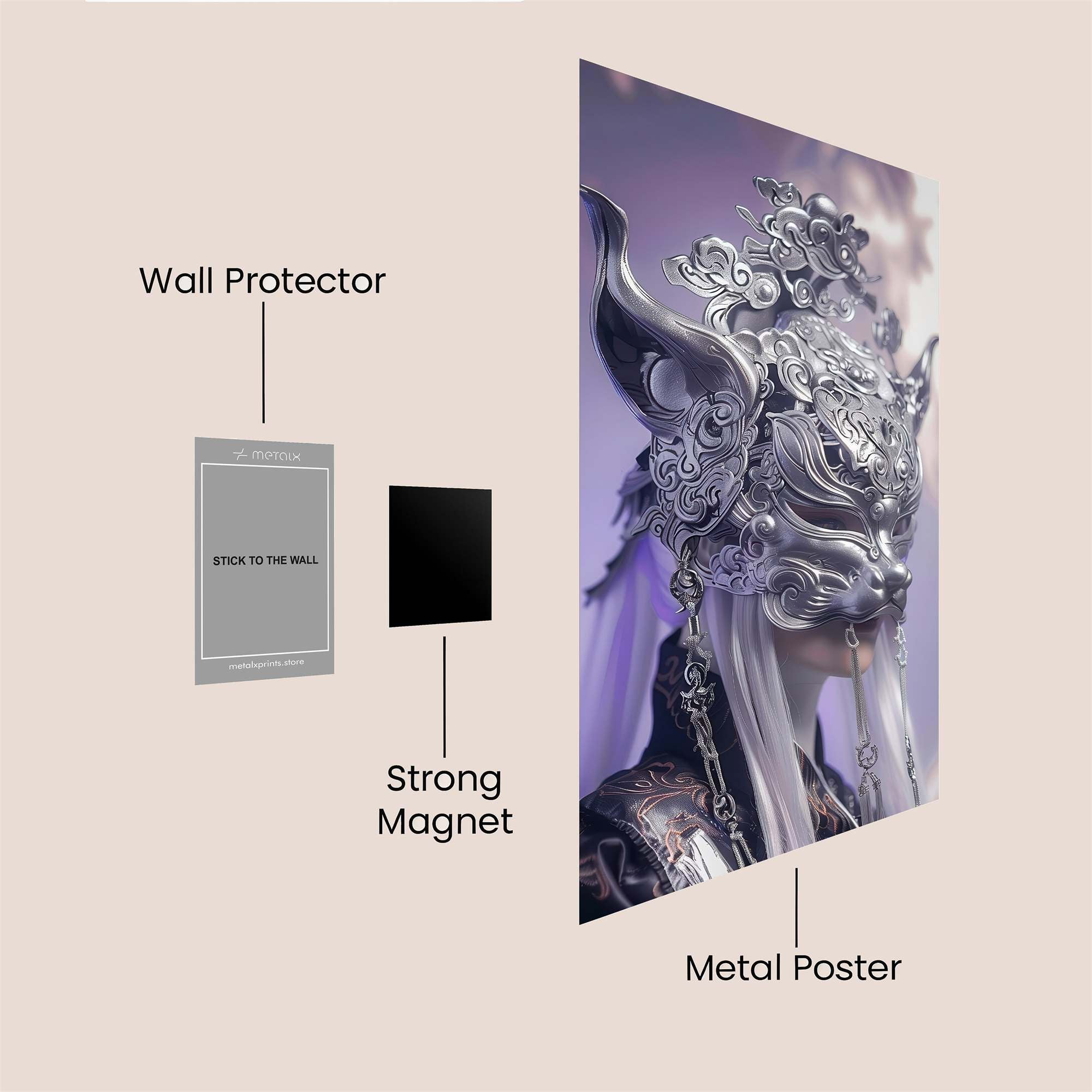 Silver Serenity Safe Wall Magnetic / M