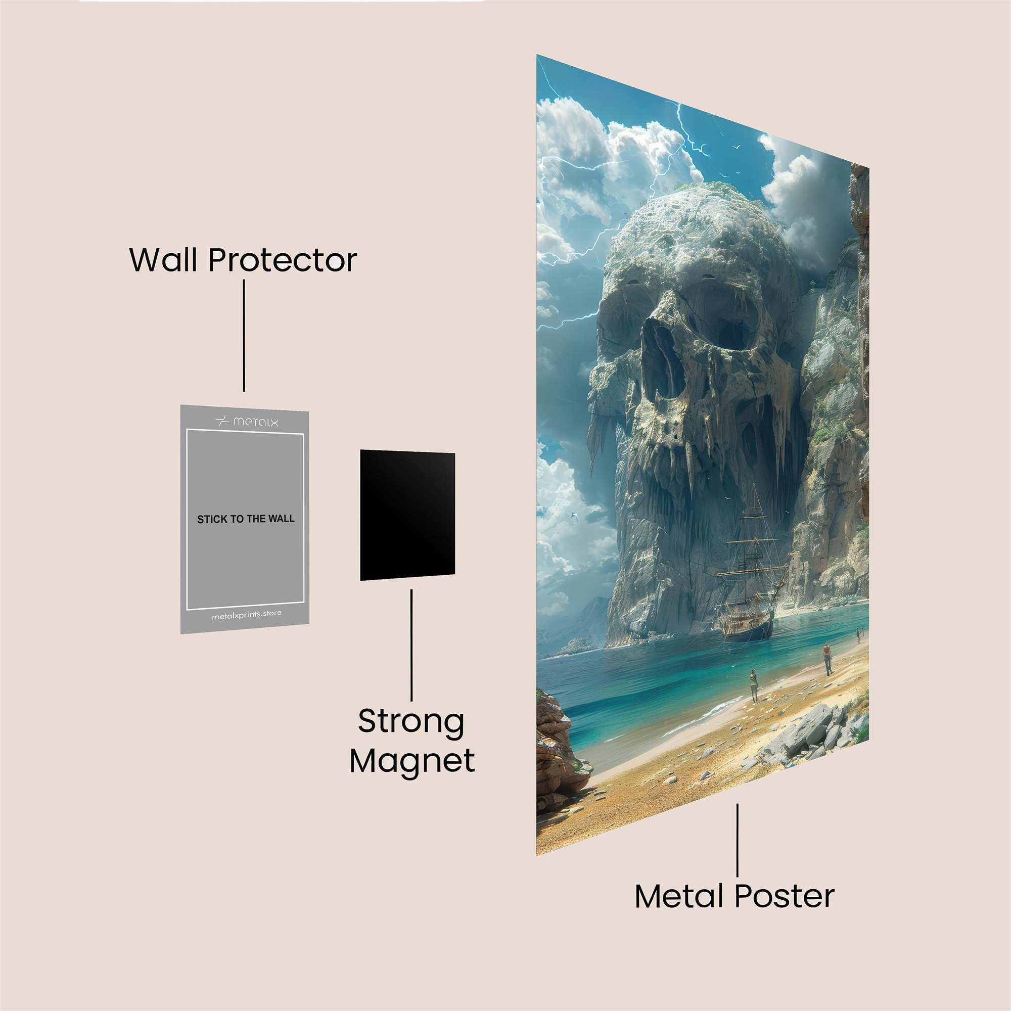 Skull Serenity Safe Wall Magnetic / M