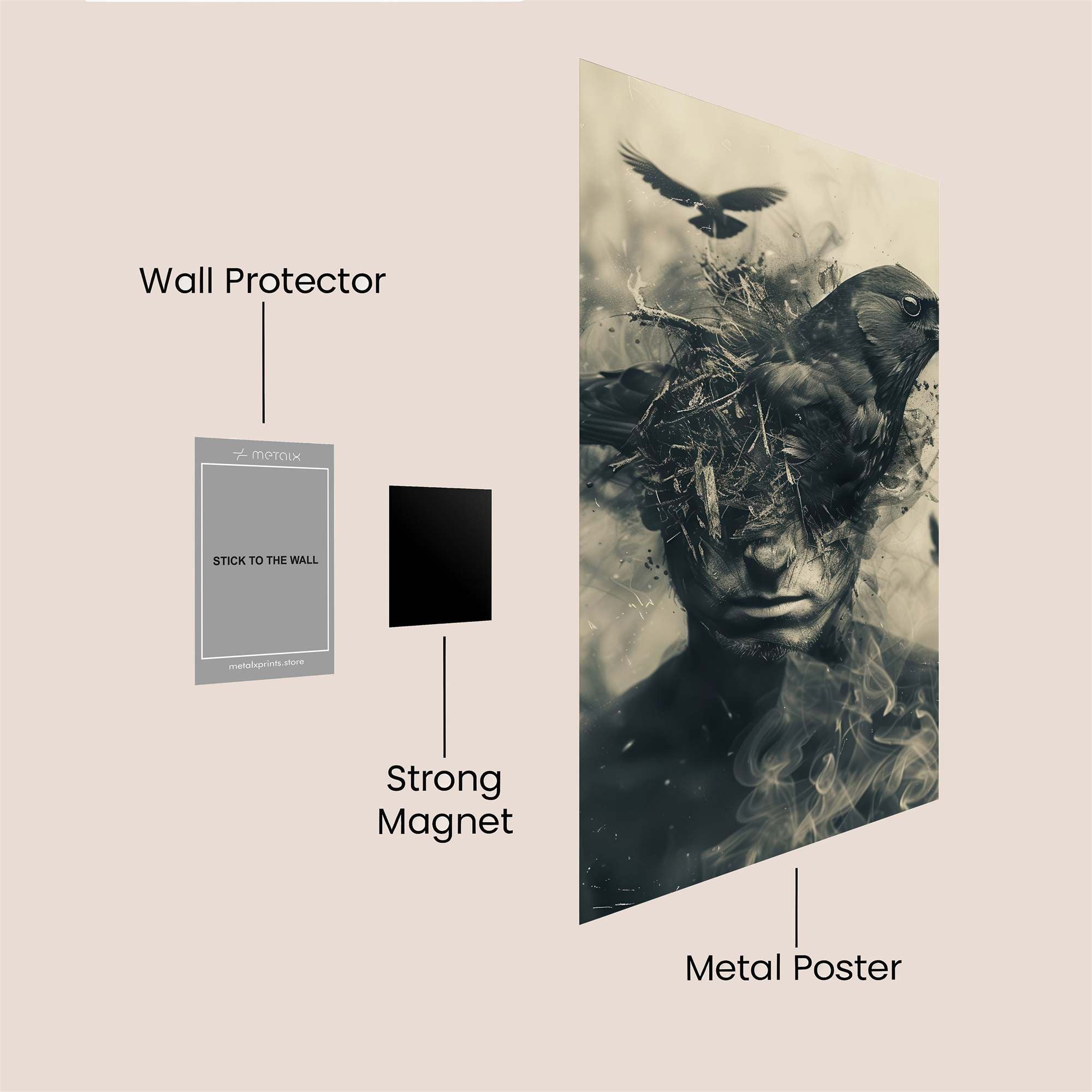 Raven Melancholy Safe Wall Magnetic / M