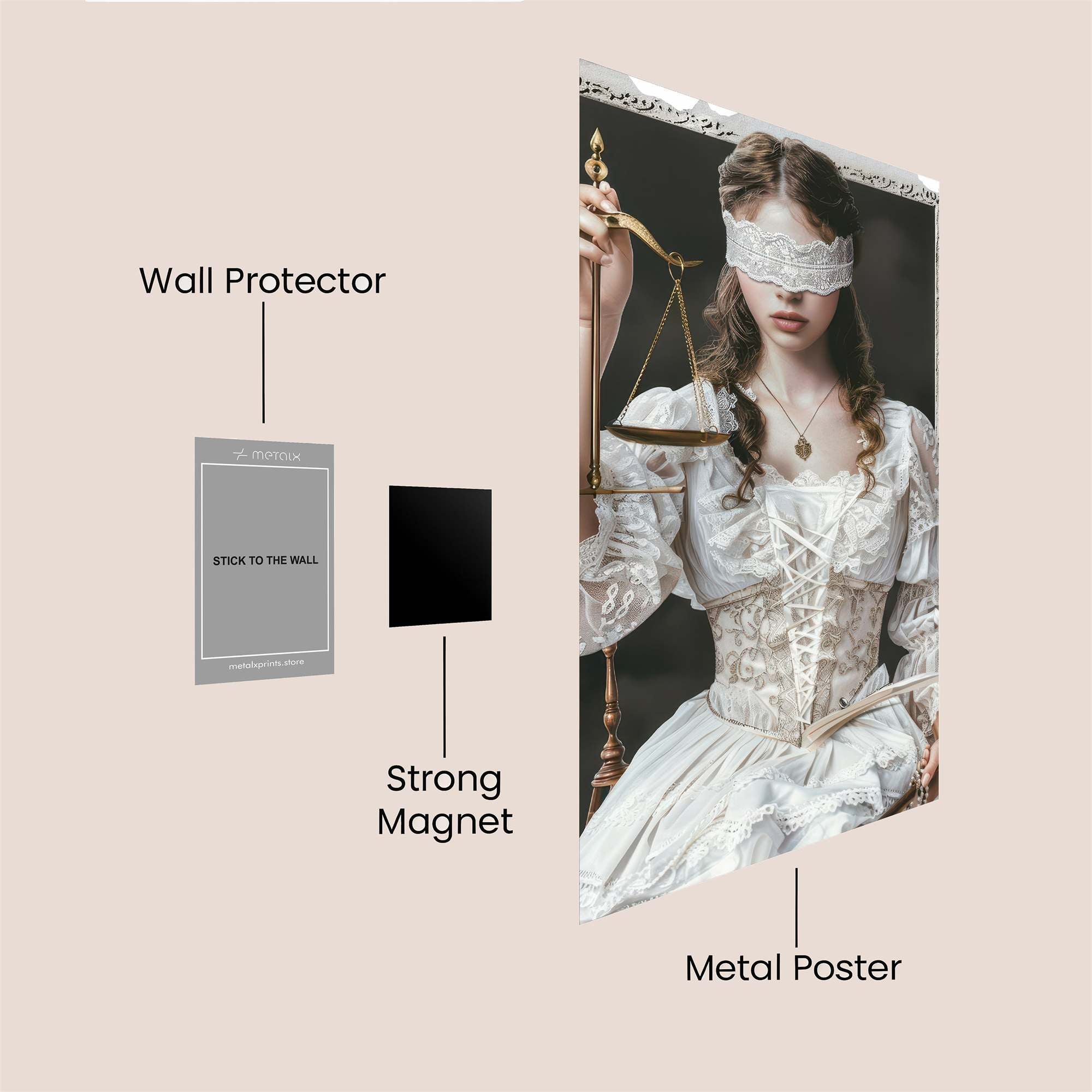 Justice Veiled Safe Wall Magnetic / M
