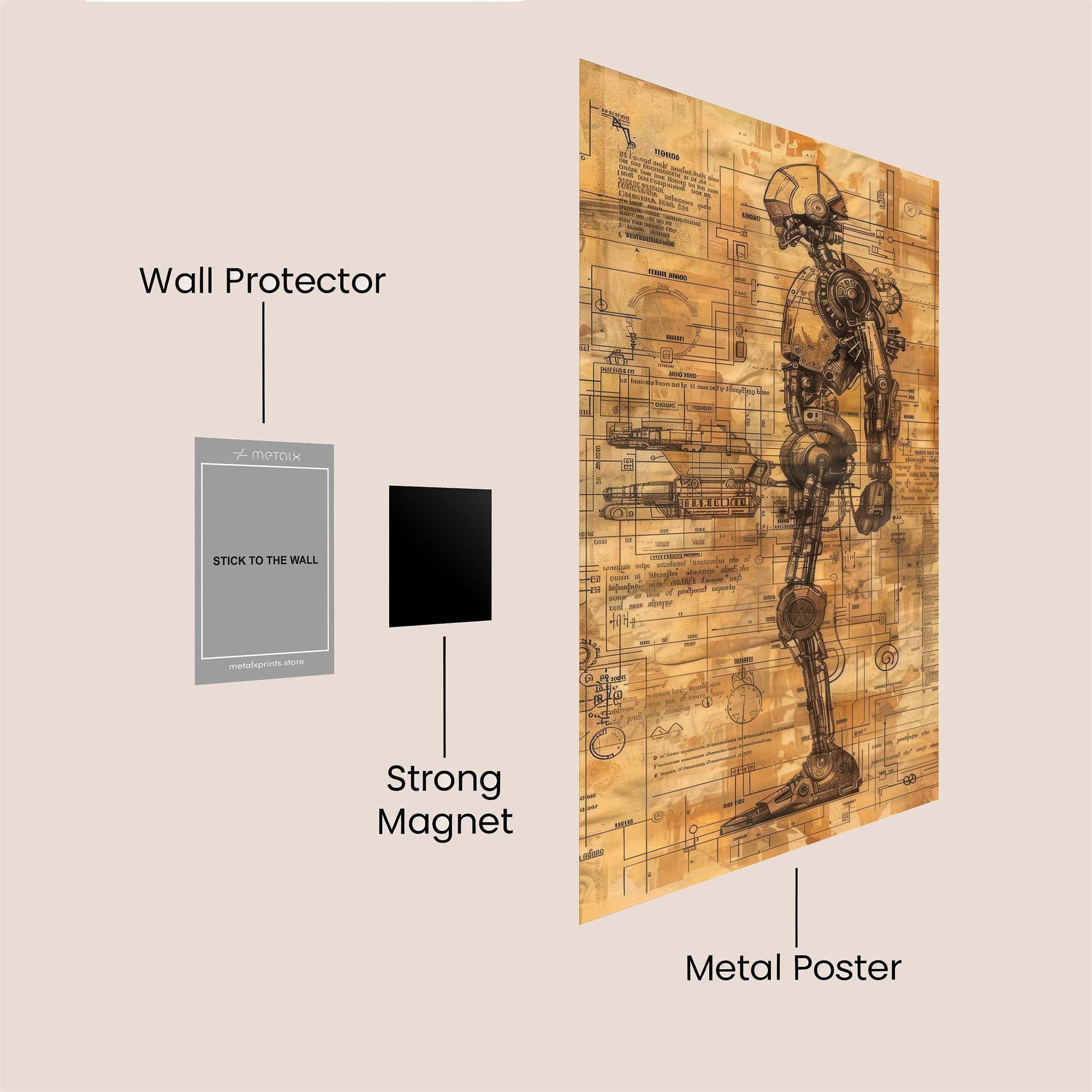 Robot Melancholy Safe Wall Magnetic / M
