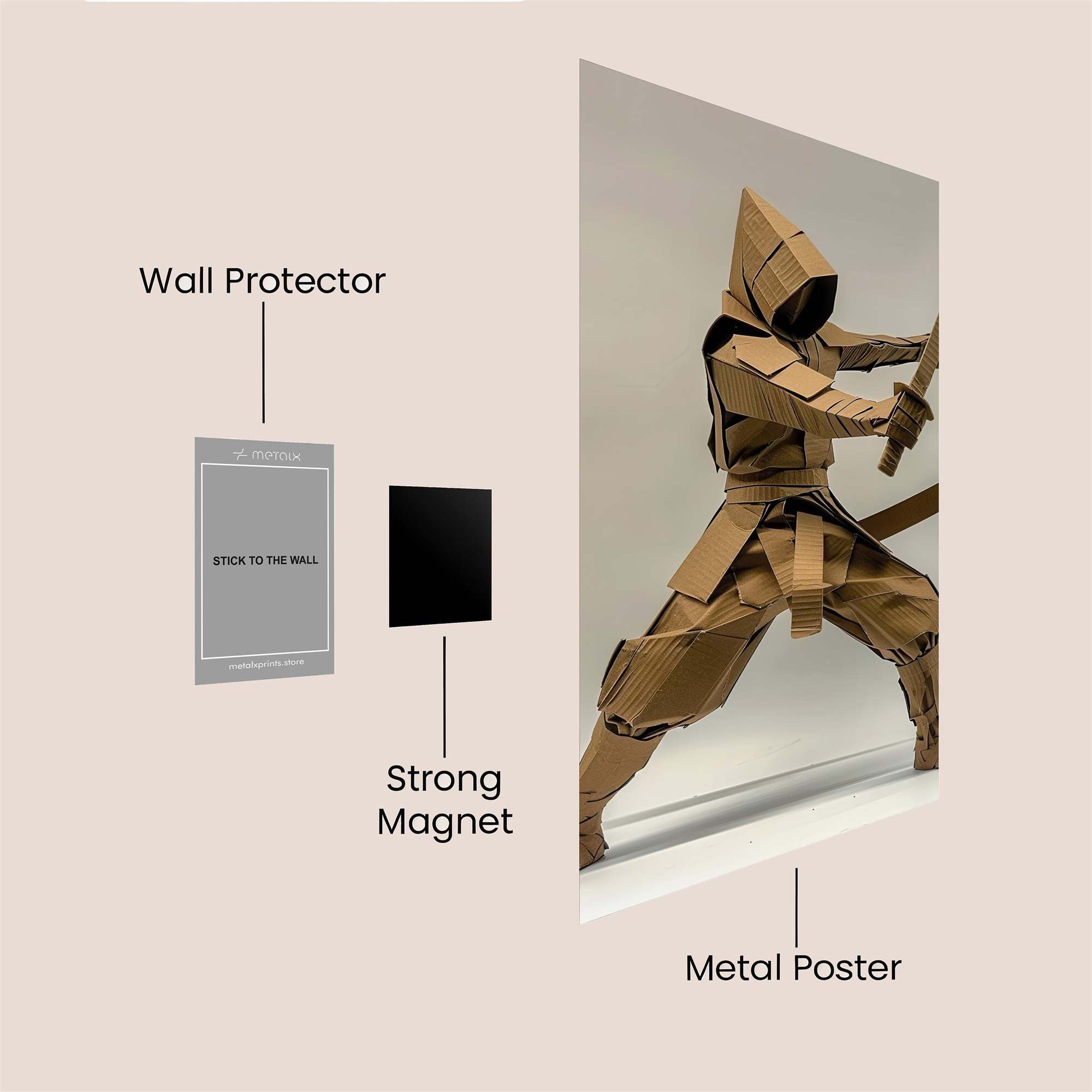 Cardboard Ninja Safe Wall Magnetic / M