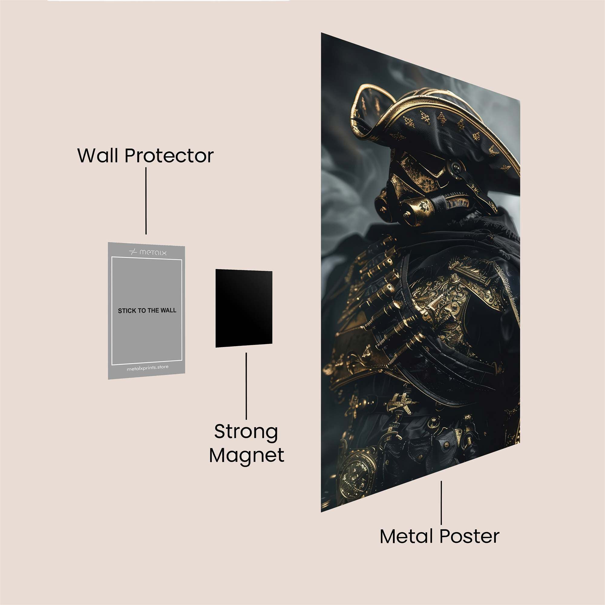 Pirate Steampunk Safe Wall Magnetic / M