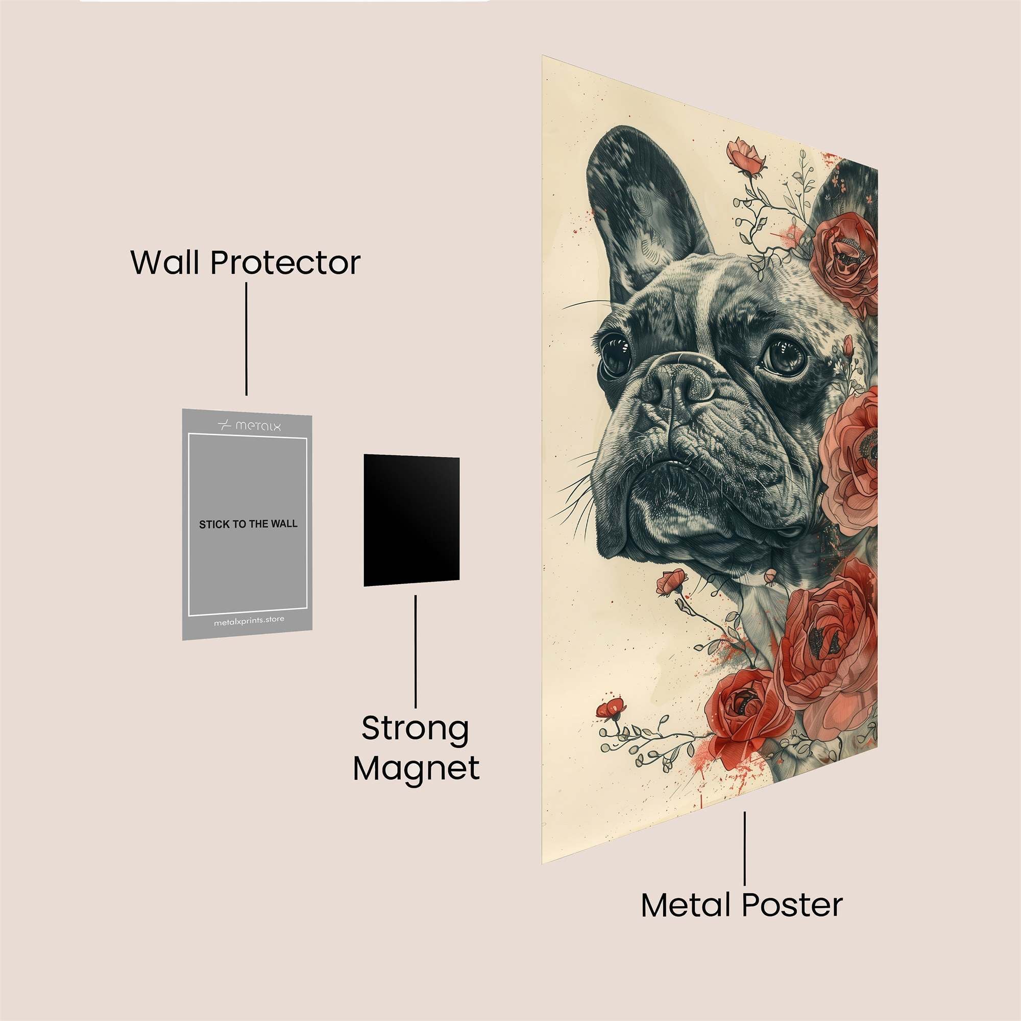 Frenchie Flourish Safe Wall Magnetic / M