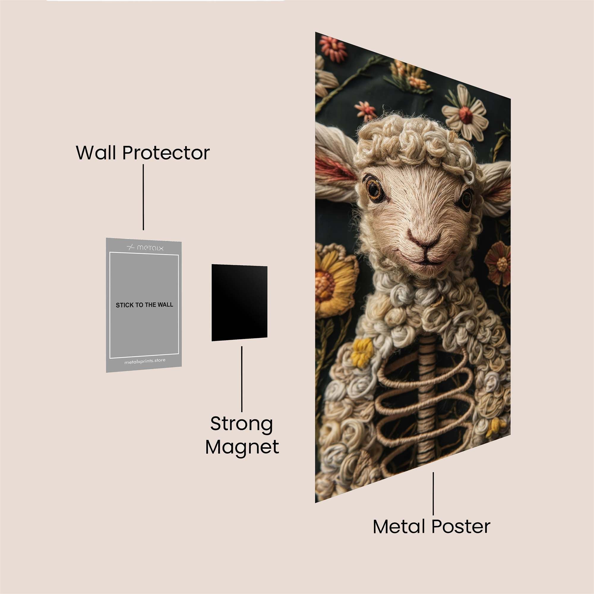 Sheep Serene Safe Wall Magnetic / M