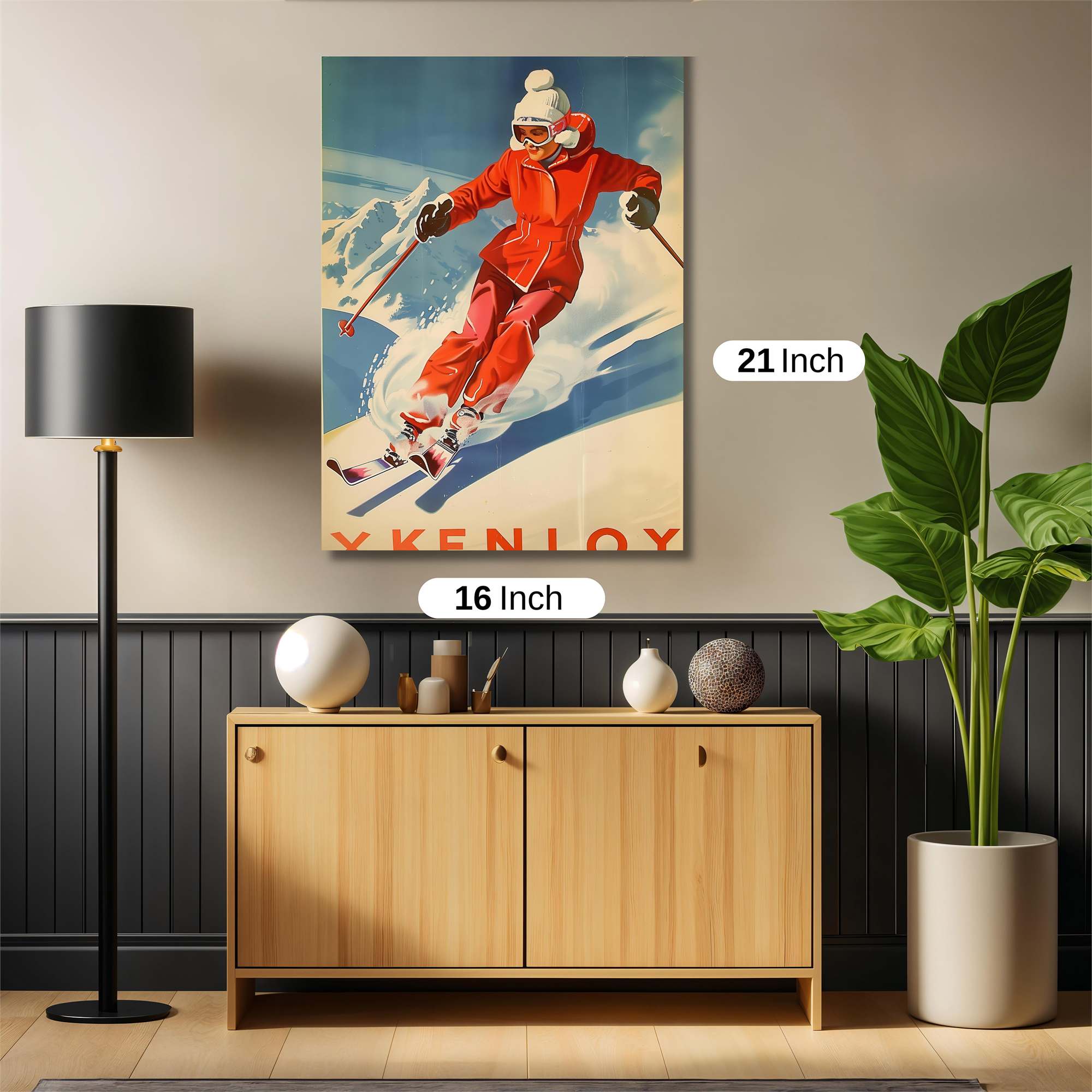 Skiing Bliss Safe Wall Magnetic / M