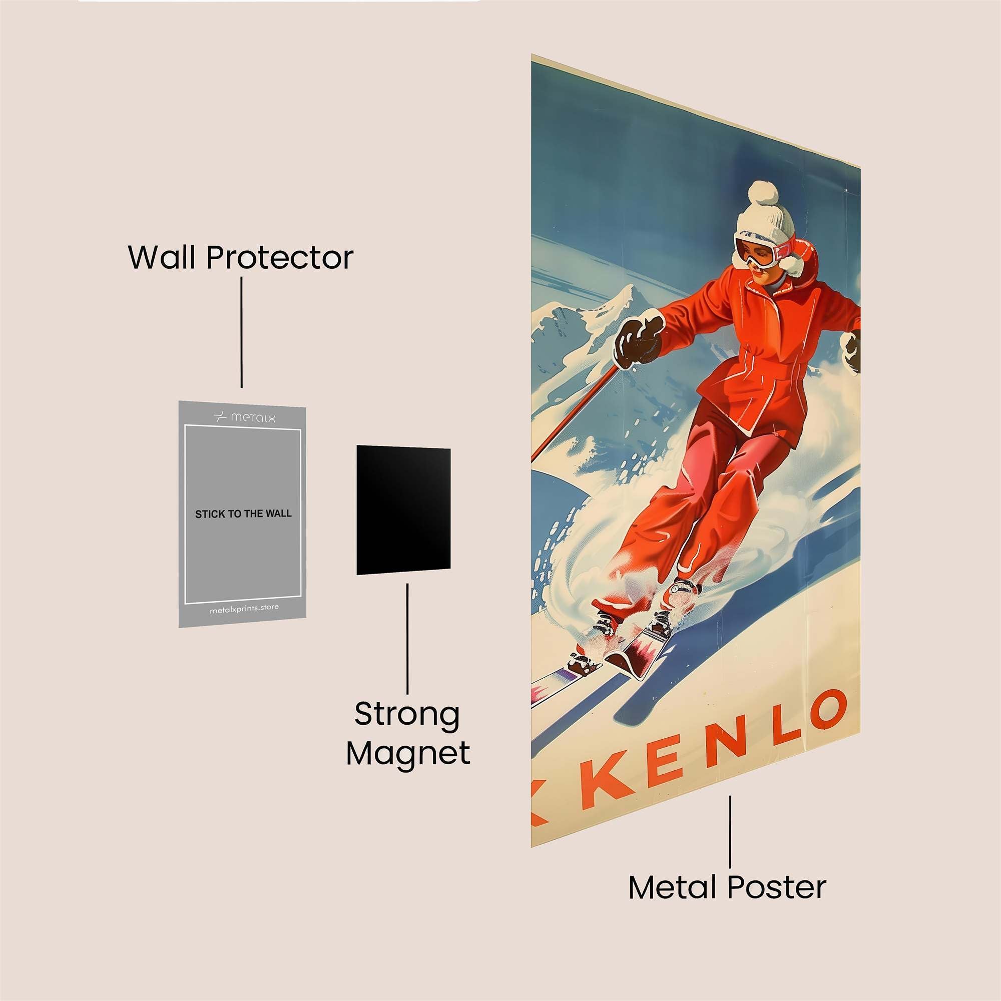 Skiing Bliss Safe Wall Magnetic / M