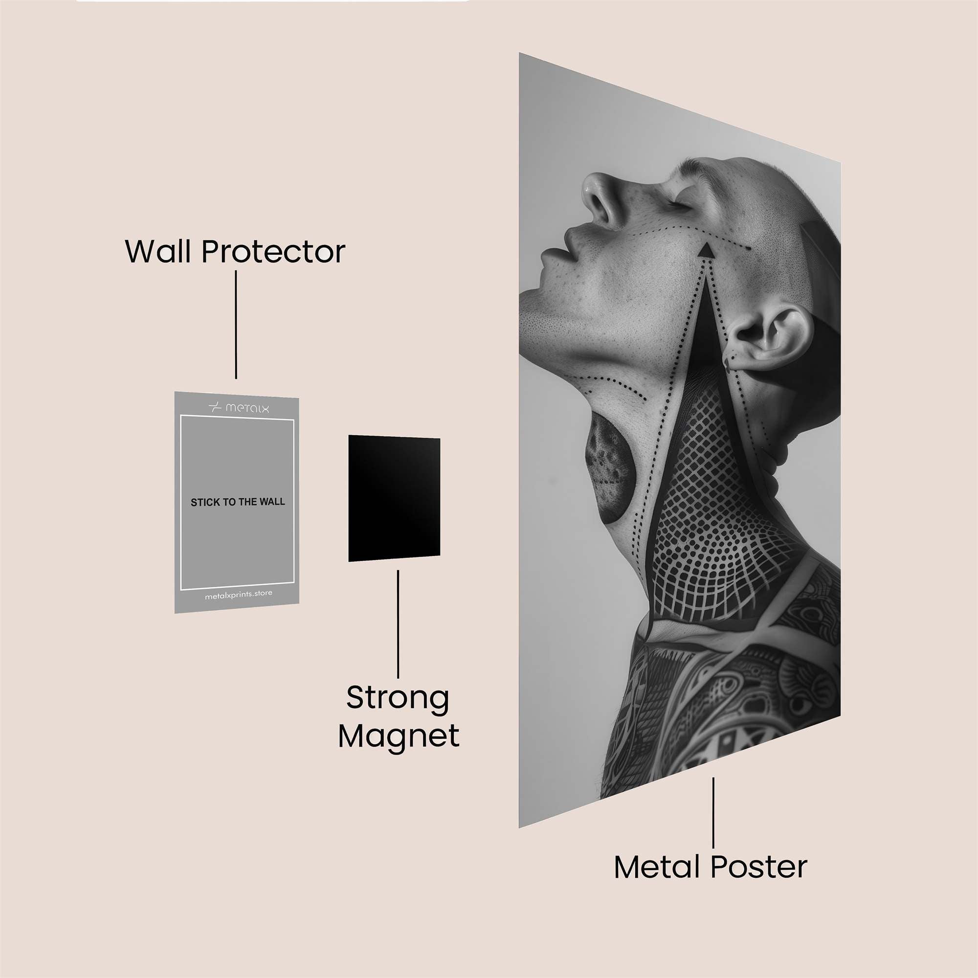 Geometric Serenity Safe Wall Magnetic / M
