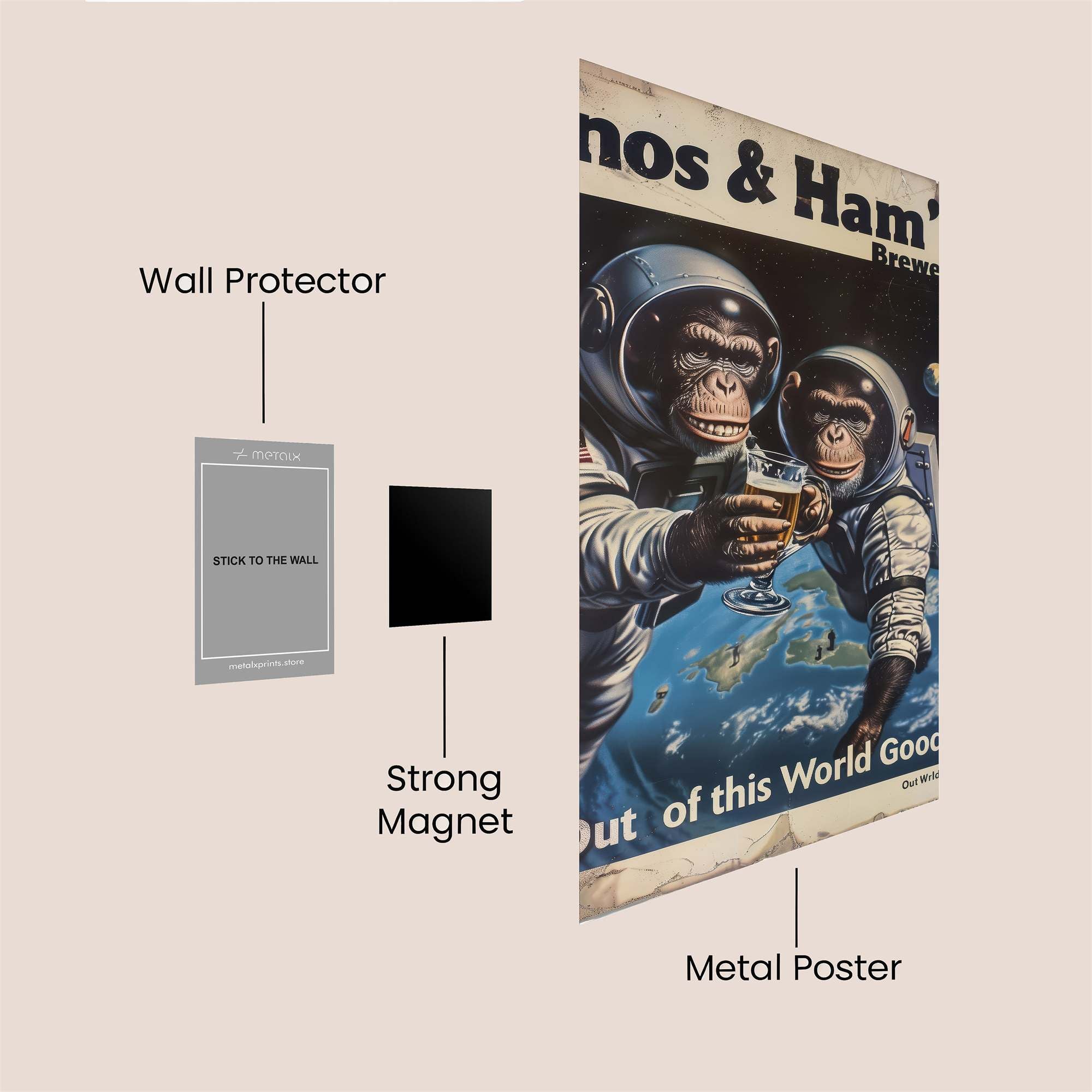 Astronaut Antics Safe Wall Magnetic / M