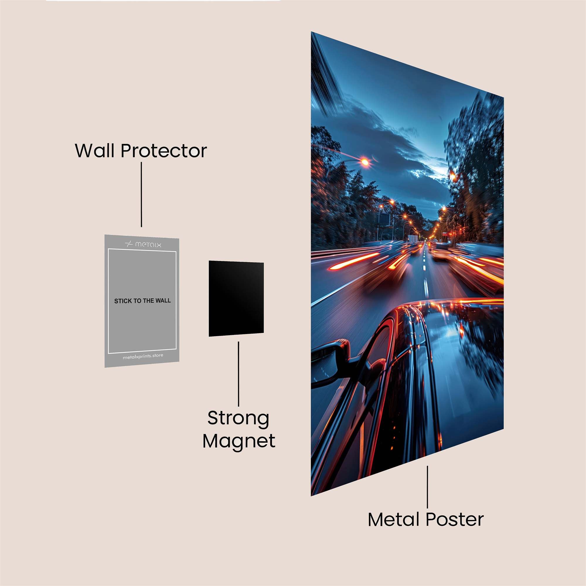Highway Rush Safe Wall Magnetic / M