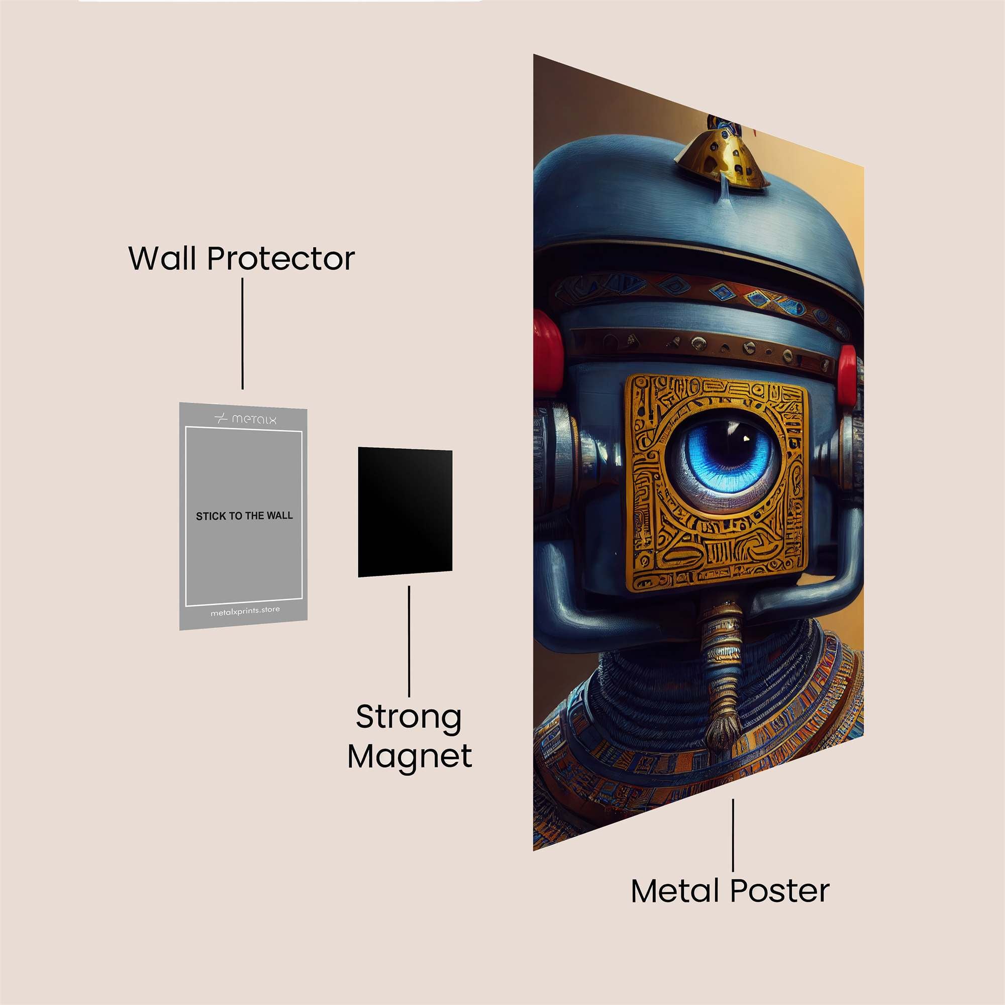 Robot Pharaoh Safe Wall Magnetic / M