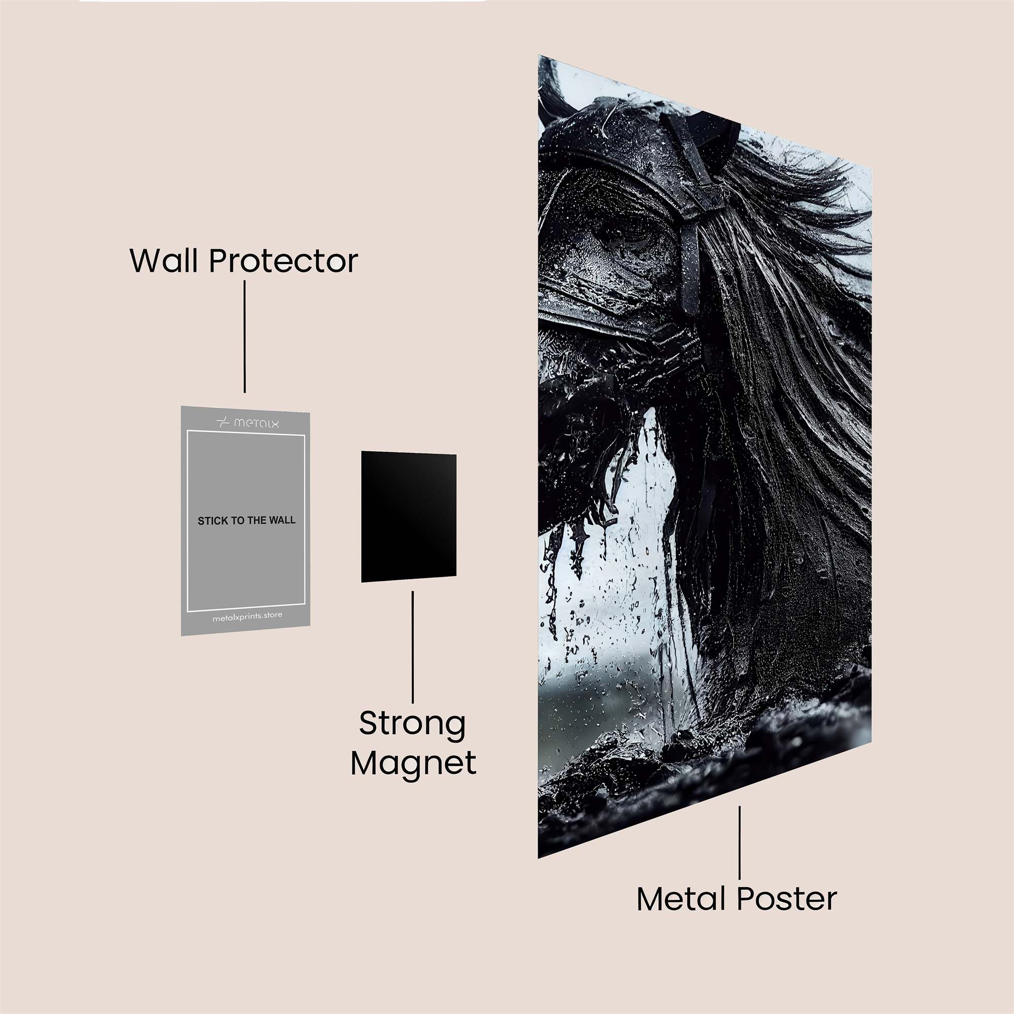 Horse Gloom Safe Wall Magnetic / M
