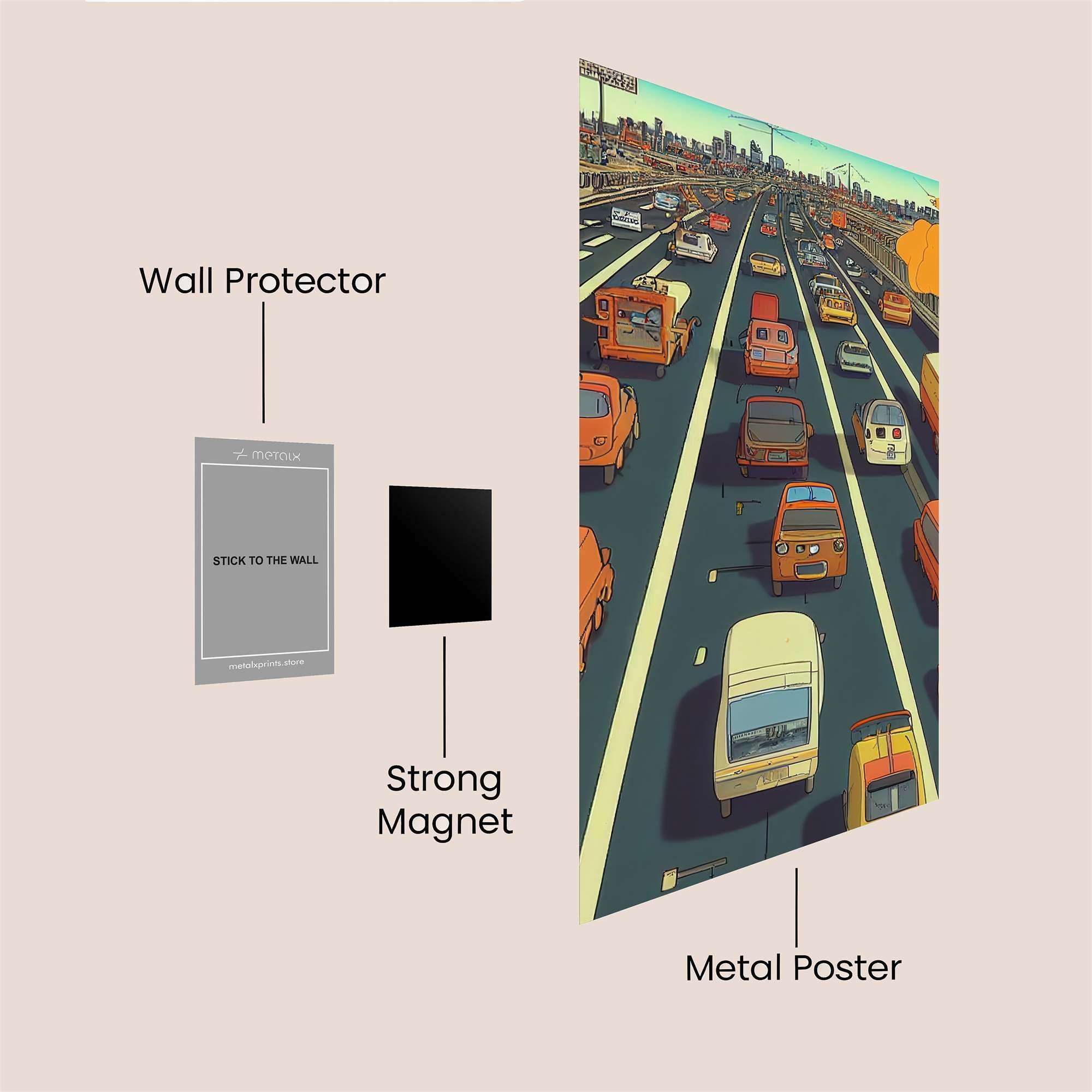 Traffic Jam Safe Wall Magnetic / M