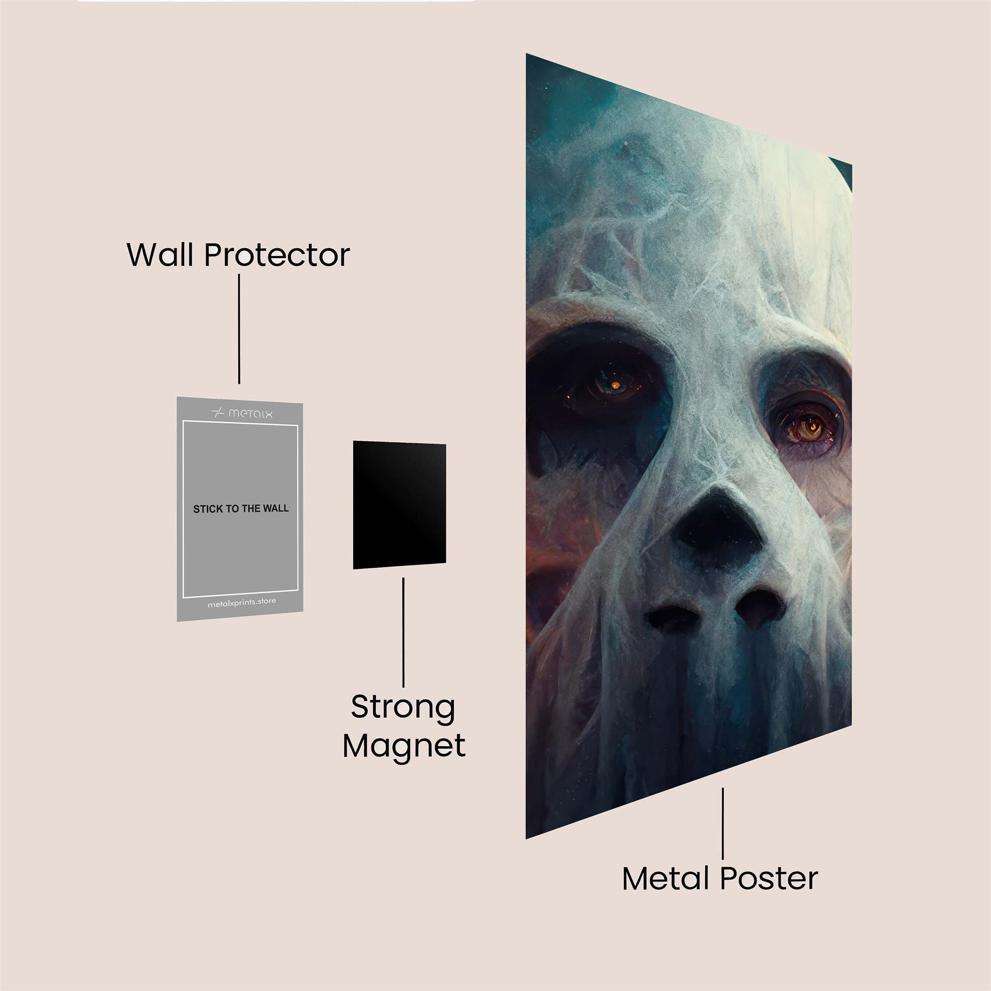 Skull Ethereal Safe Wall Magnetic / M