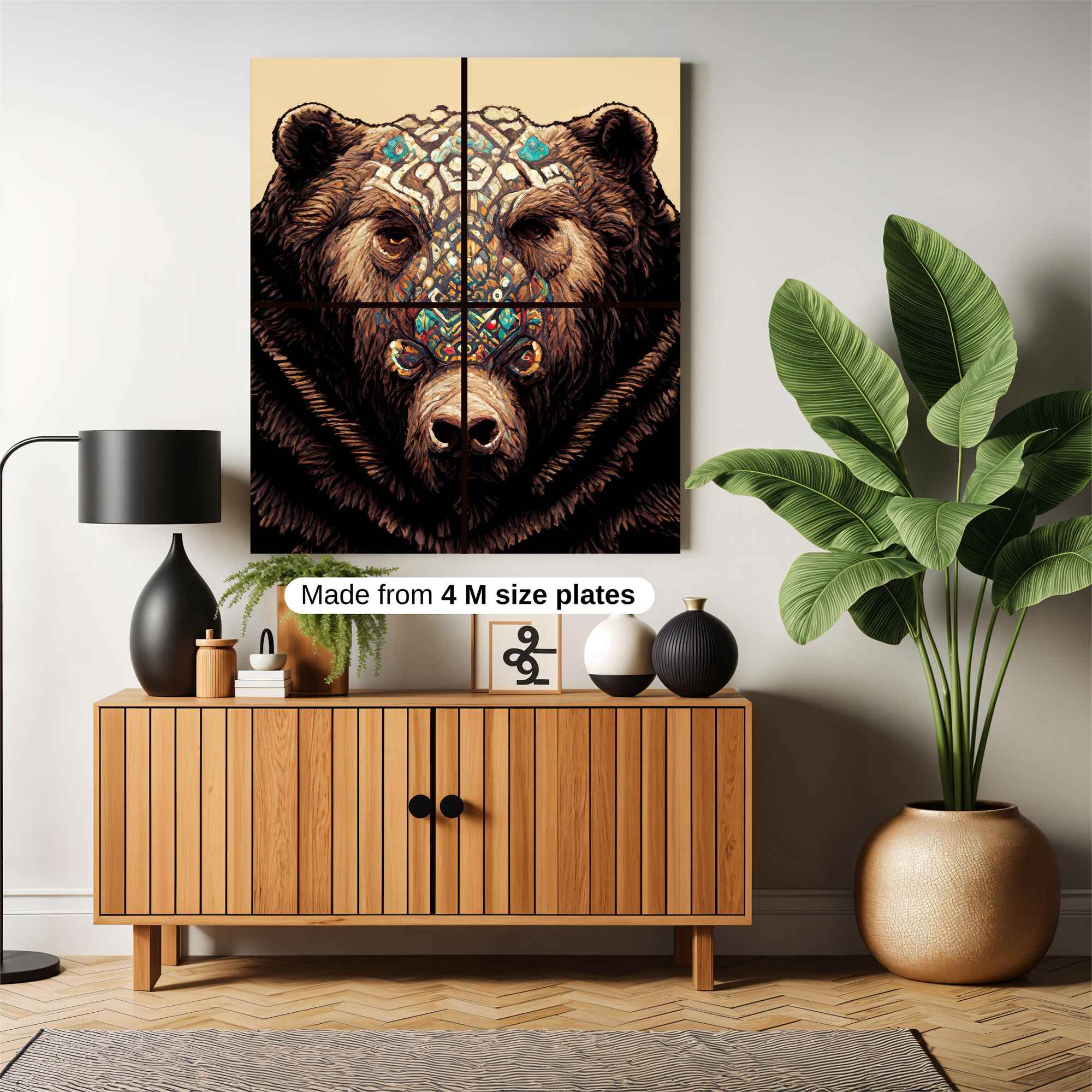 Bear Mosaic Safe Wall Magnetic / M