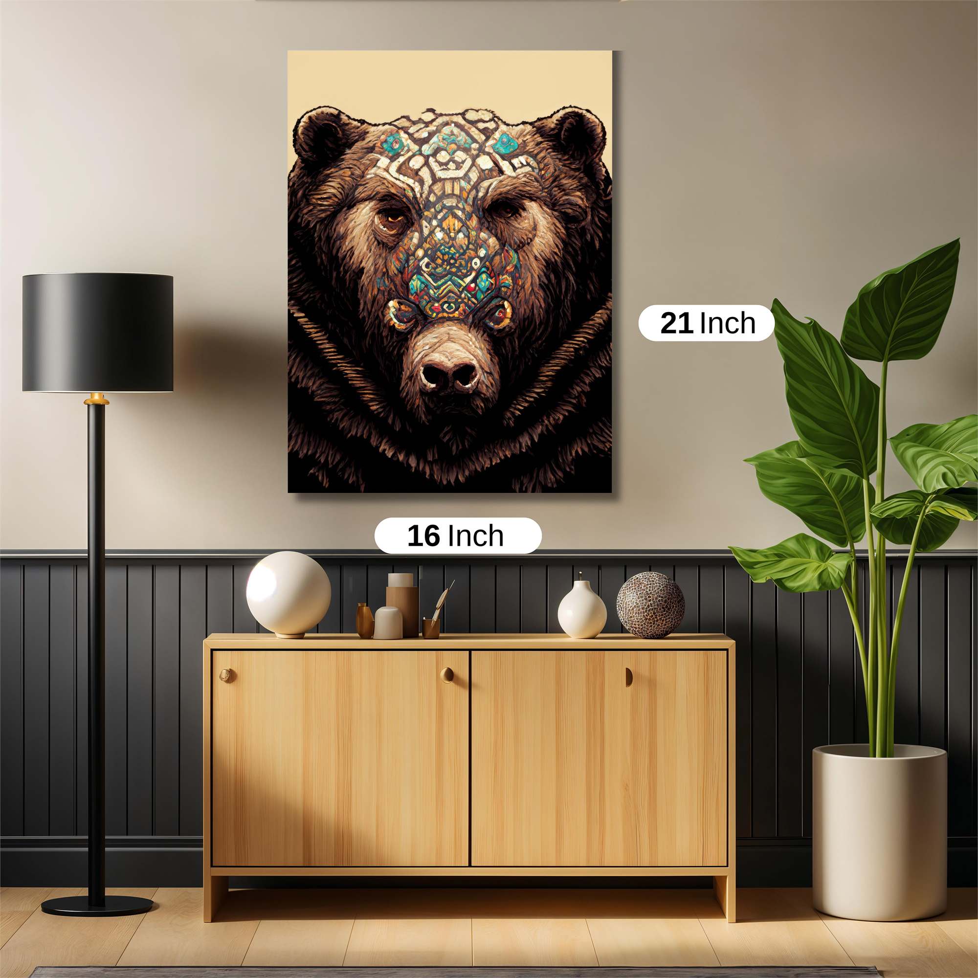 Bear Mosaic Safe Wall Magnetic / M