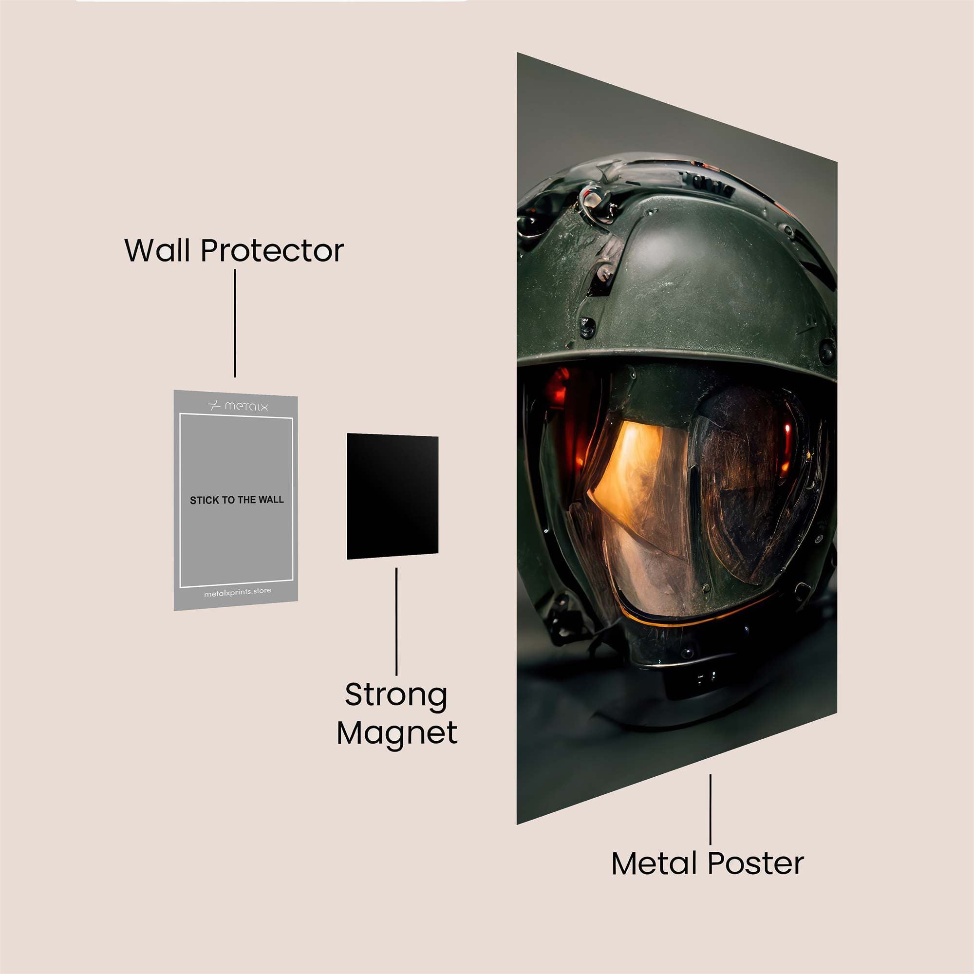 Helmet Gloom Safe Wall Magnetic / M