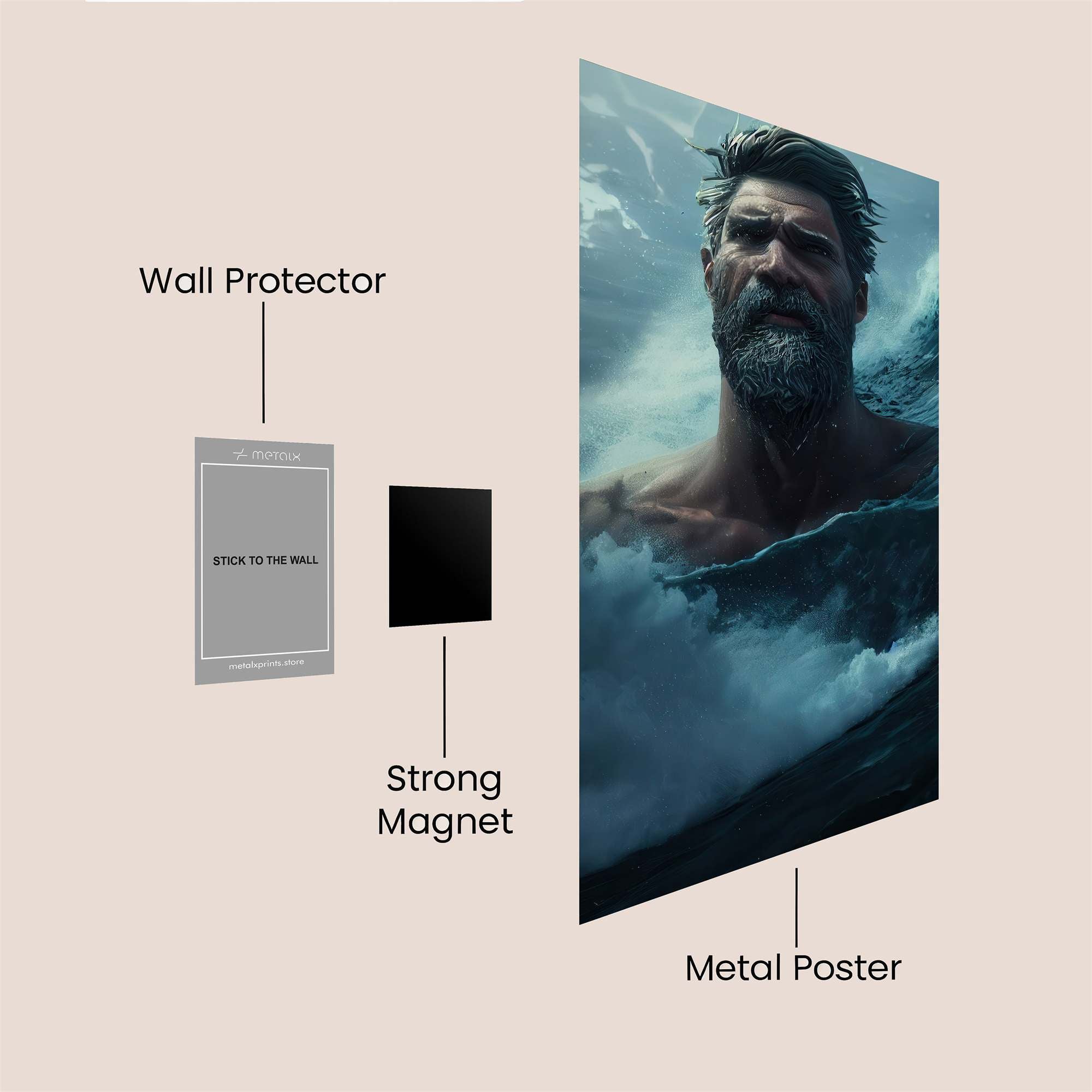 Poseidon Enraged Safe Wall Magnetic / M