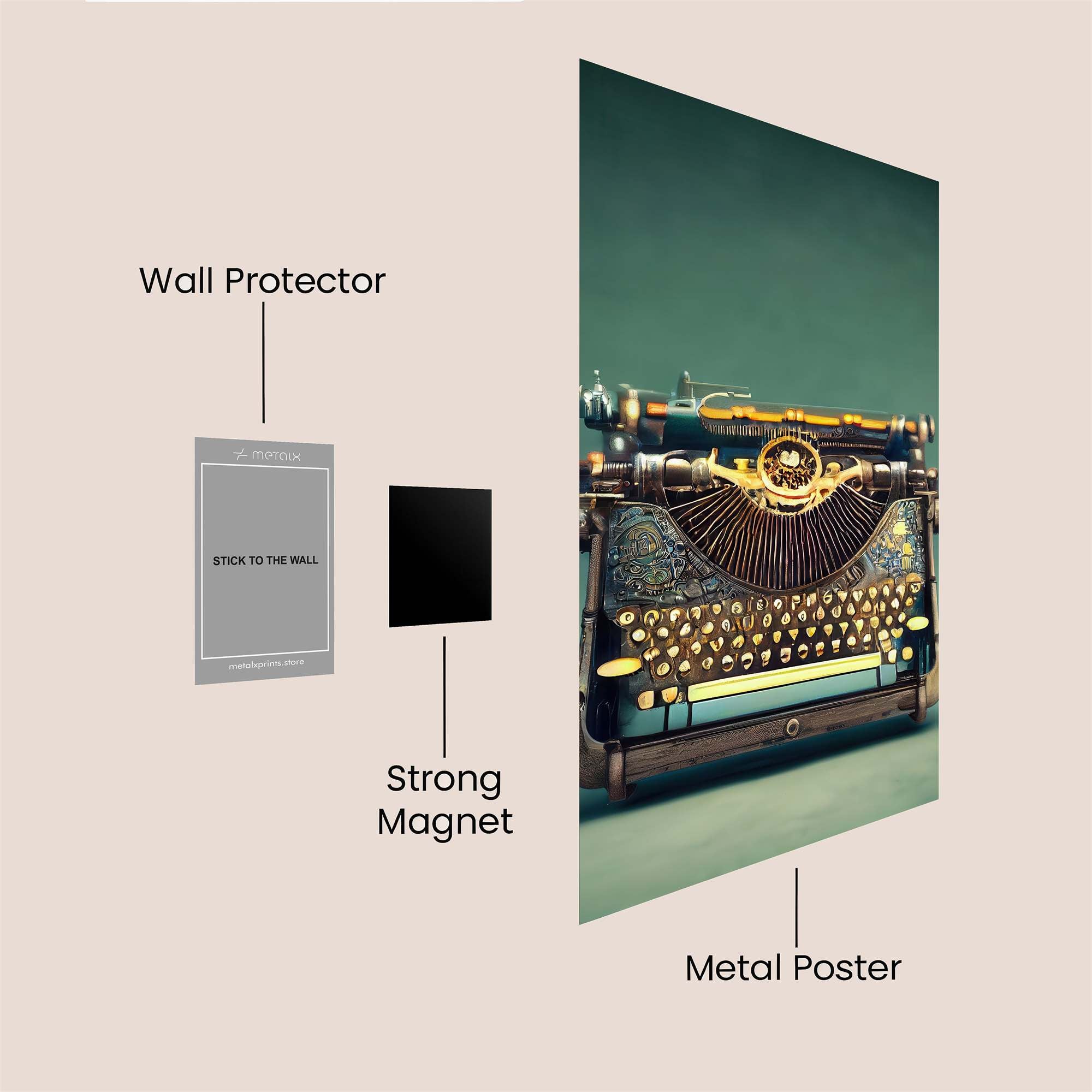 Typewriter Dream Safe Wall Magnetic / M