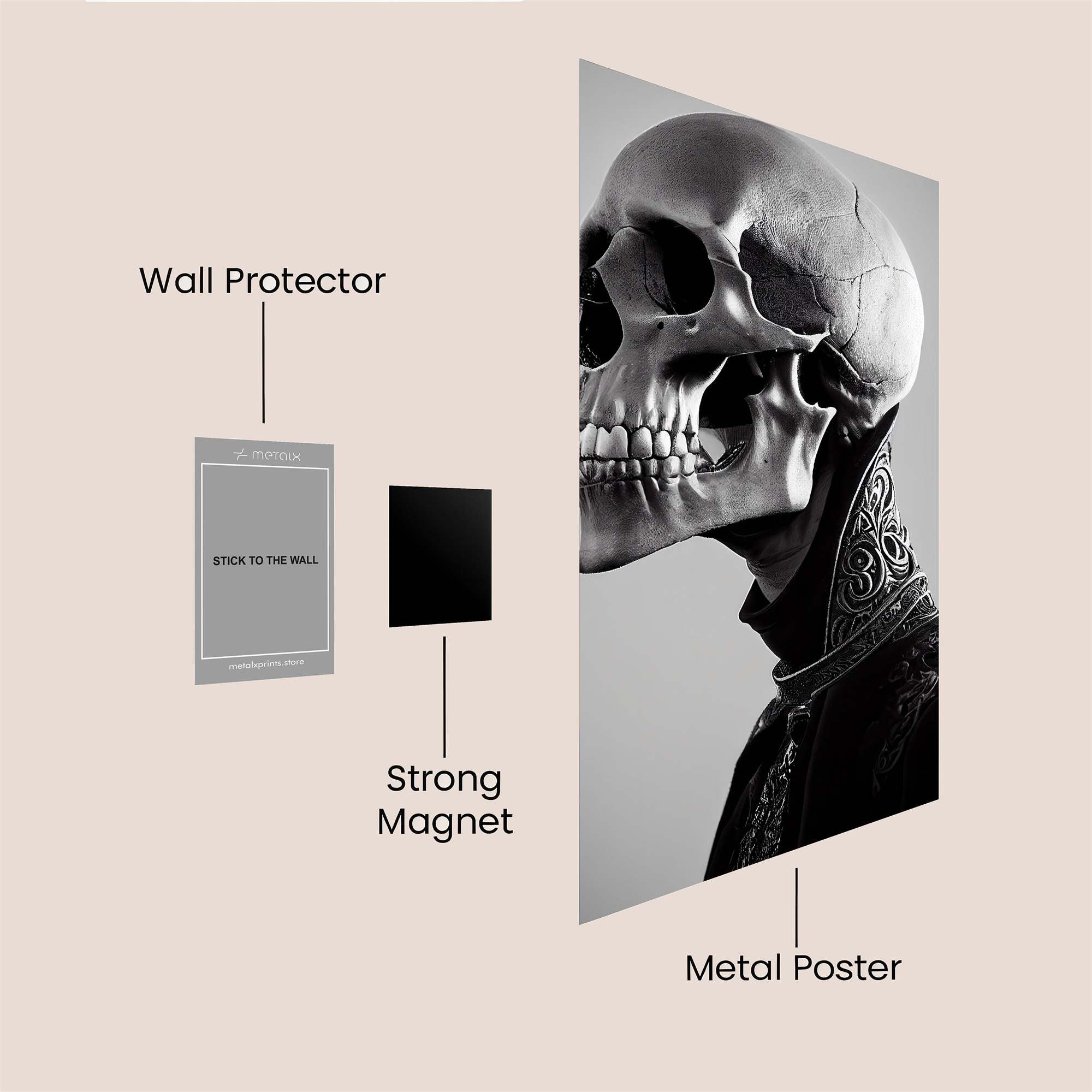 Skull Elegance Safe Wall Magnetic / M