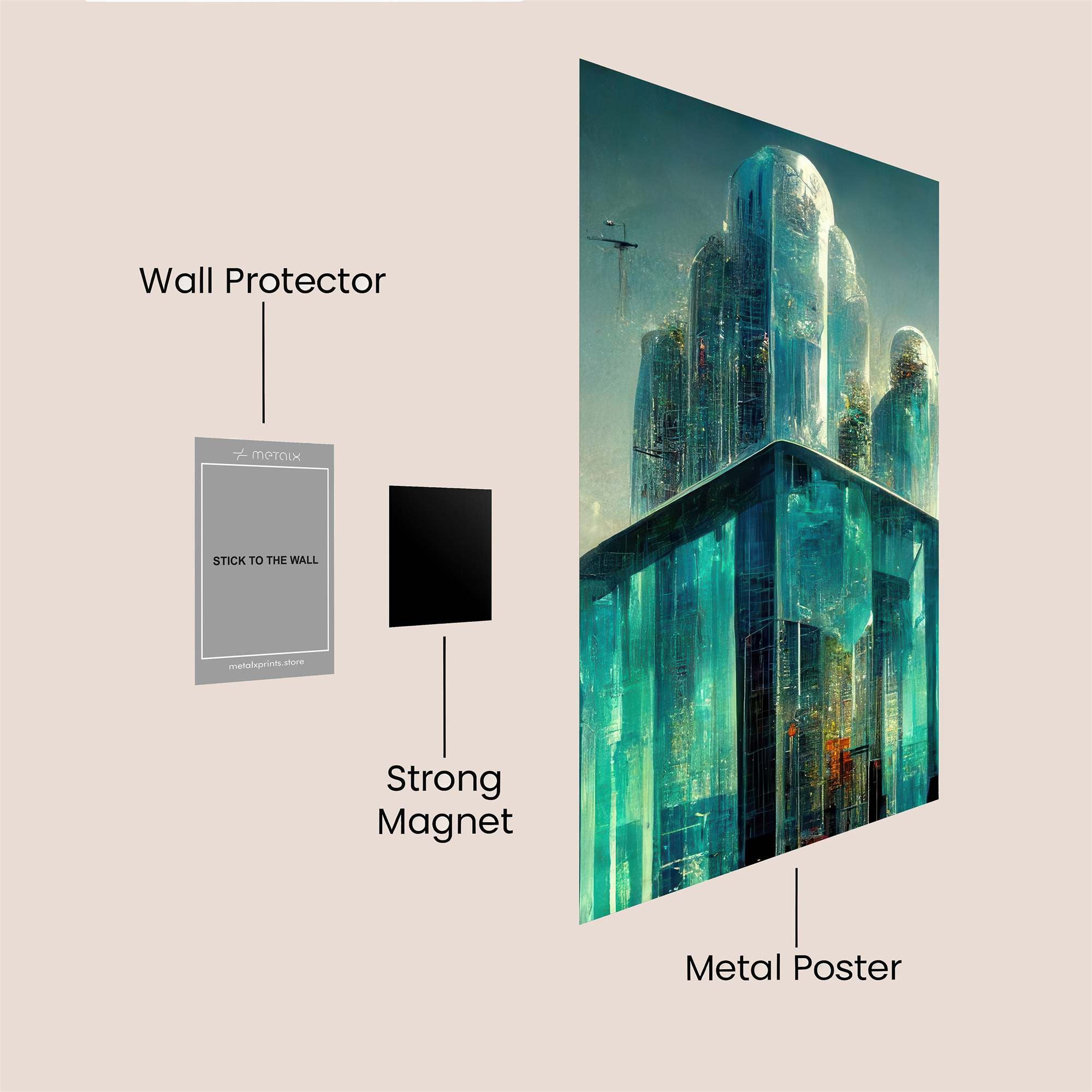 Futuristic Serenity Safe Wall Magnetic / M