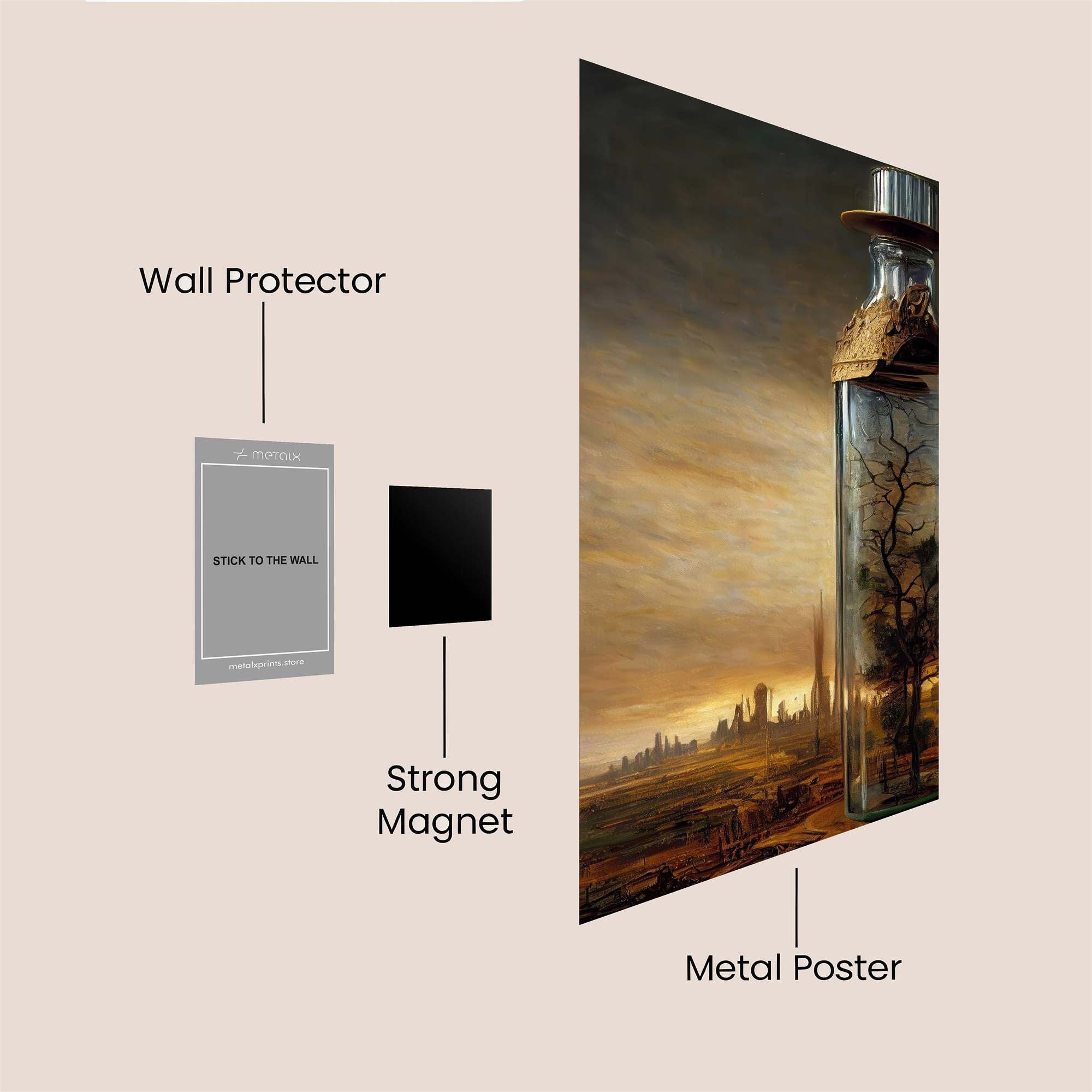 Bottled Desolation Safe Wall Magnetic / M