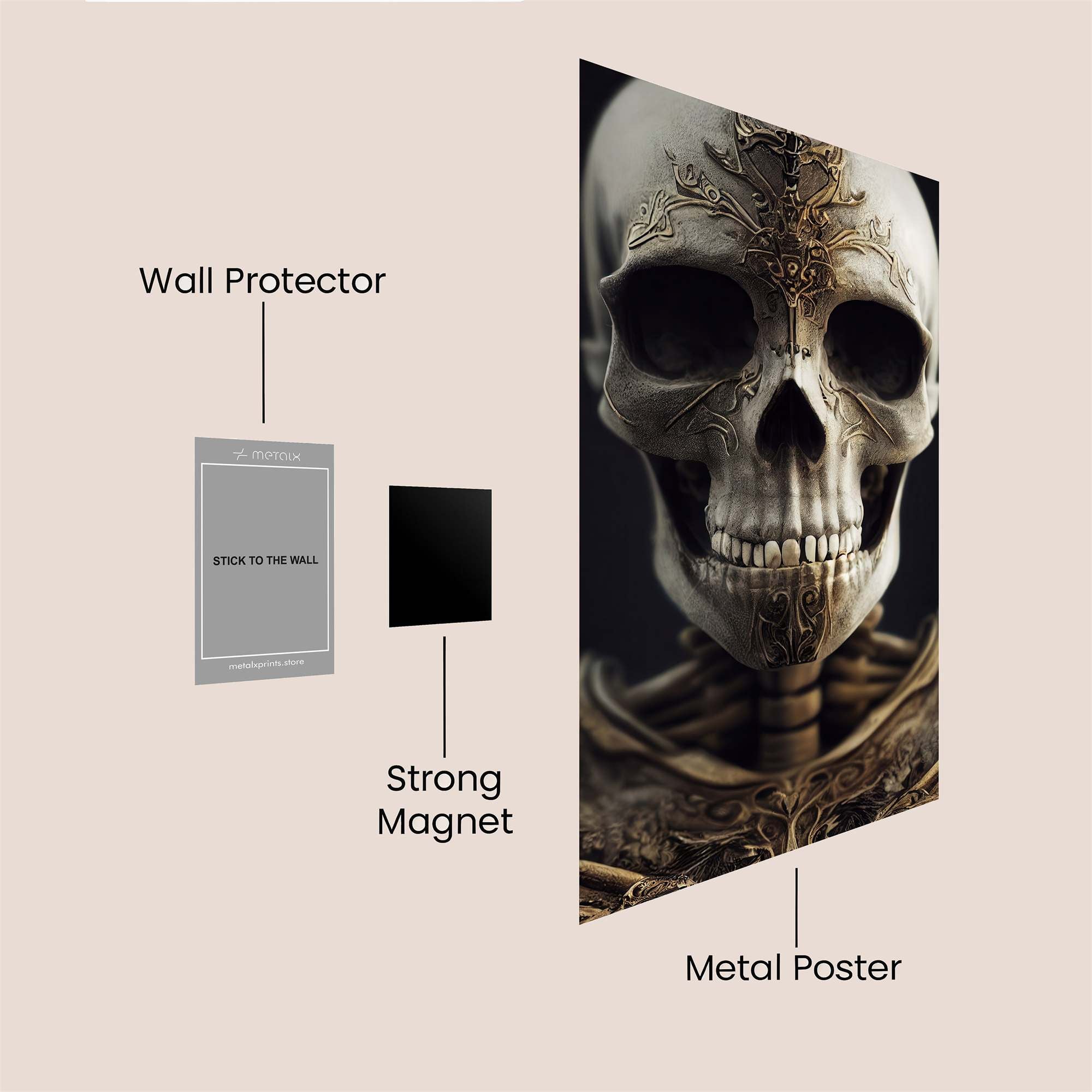 Skull Regal Safe Wall Magnetic / M