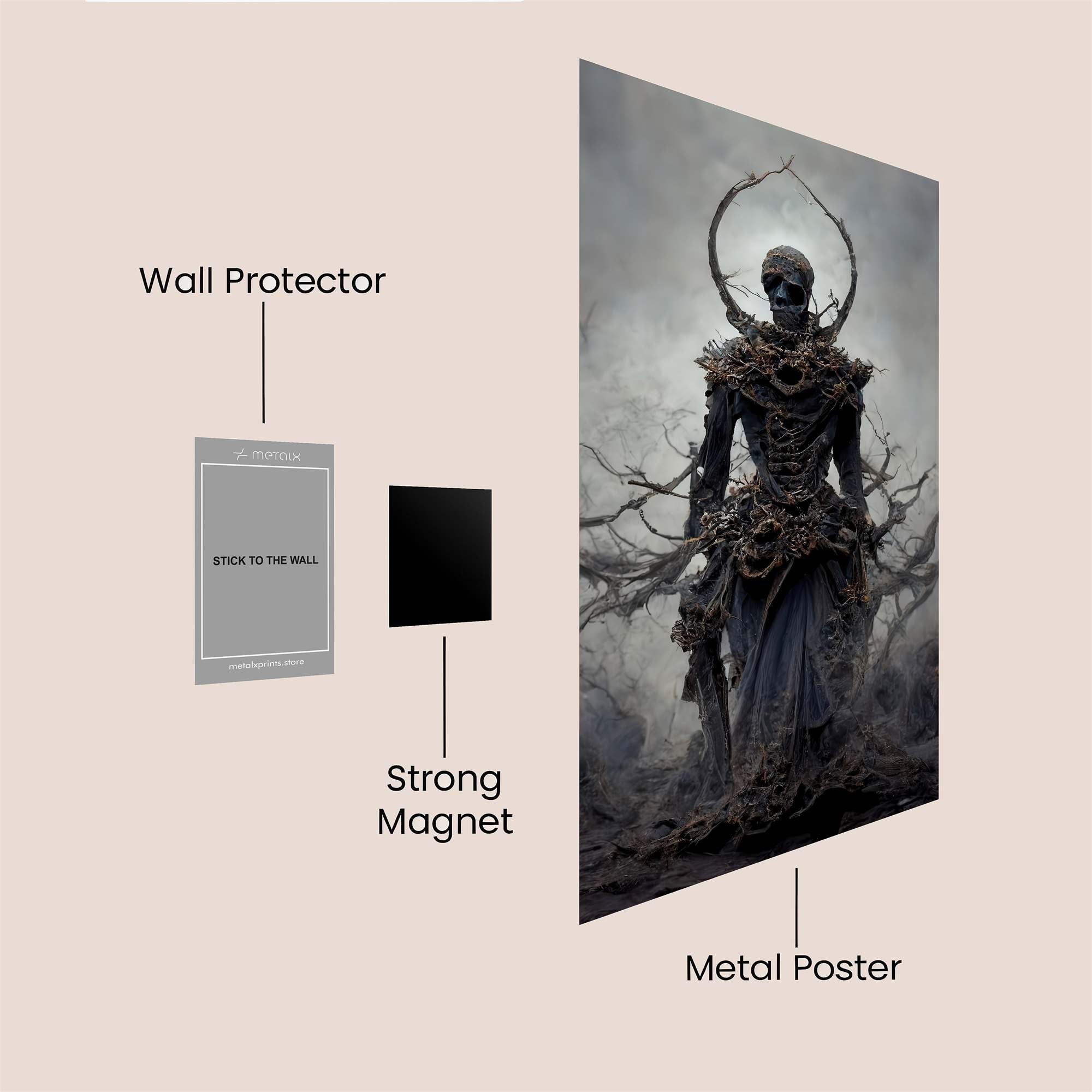 Skeleton Eerie Safe Wall Magnetic / M