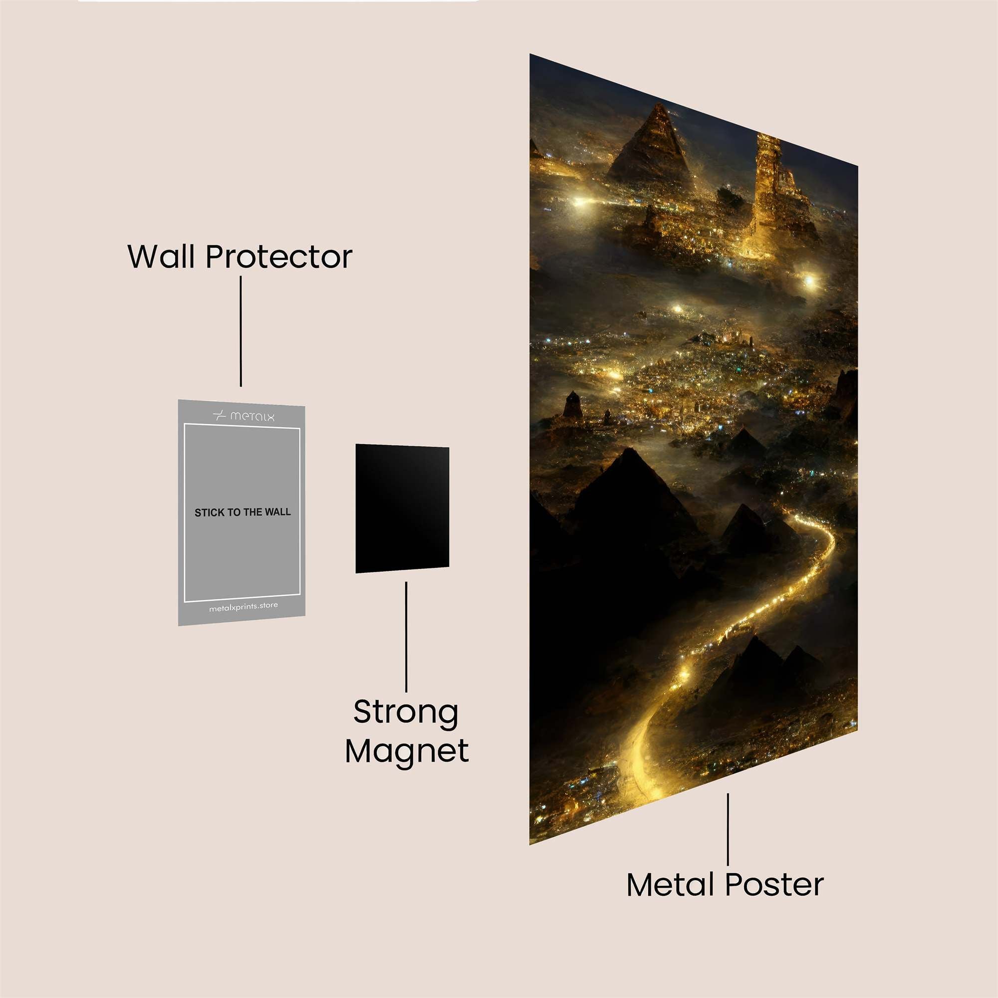 Pyramidic Glow Safe Wall Magnetic / M