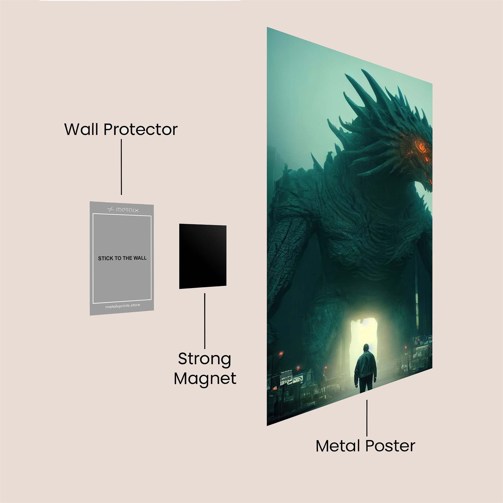 Godzilla Menacing Safe Wall Magnetic / M