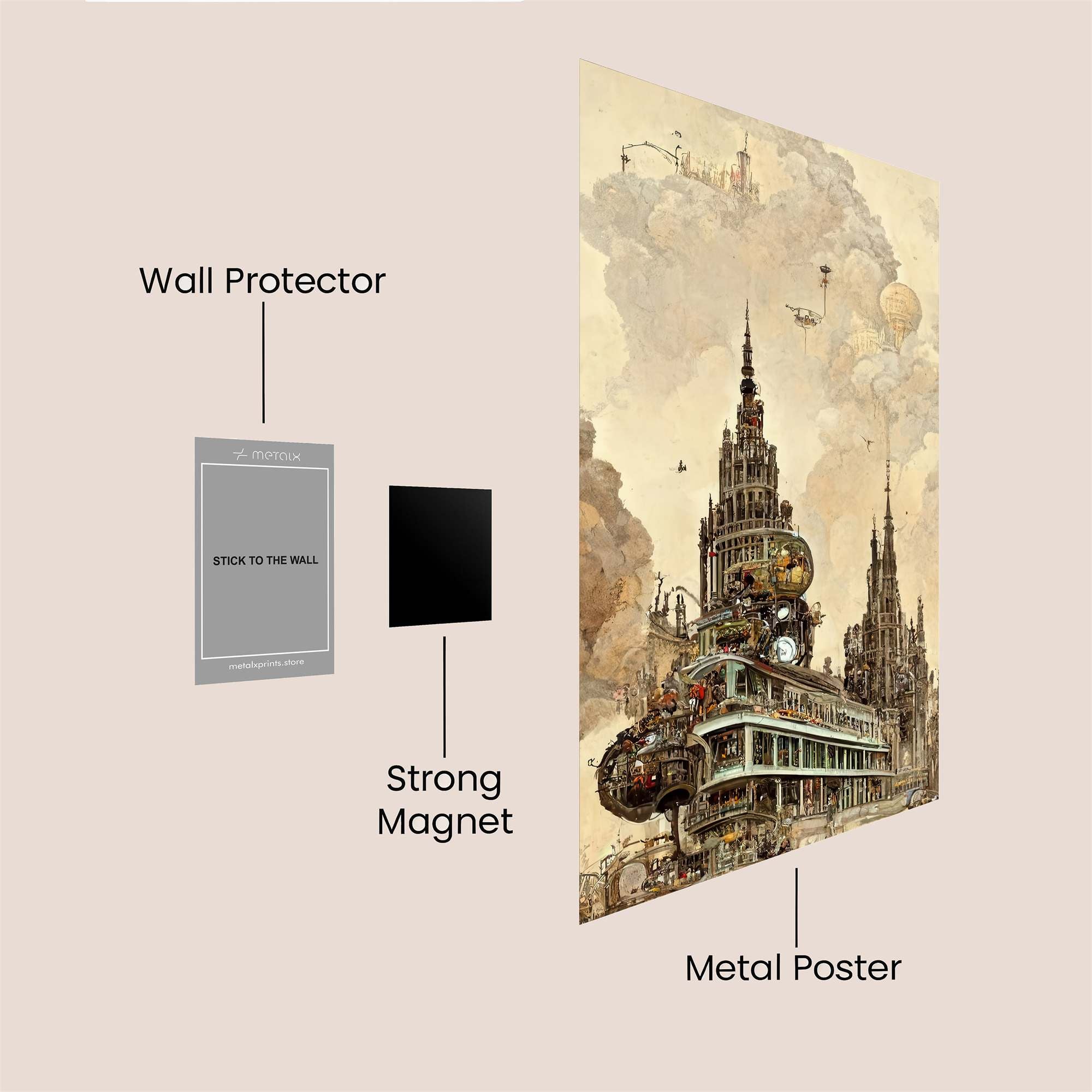 Steampunk Dreamscape Safe Wall Magnetic / M