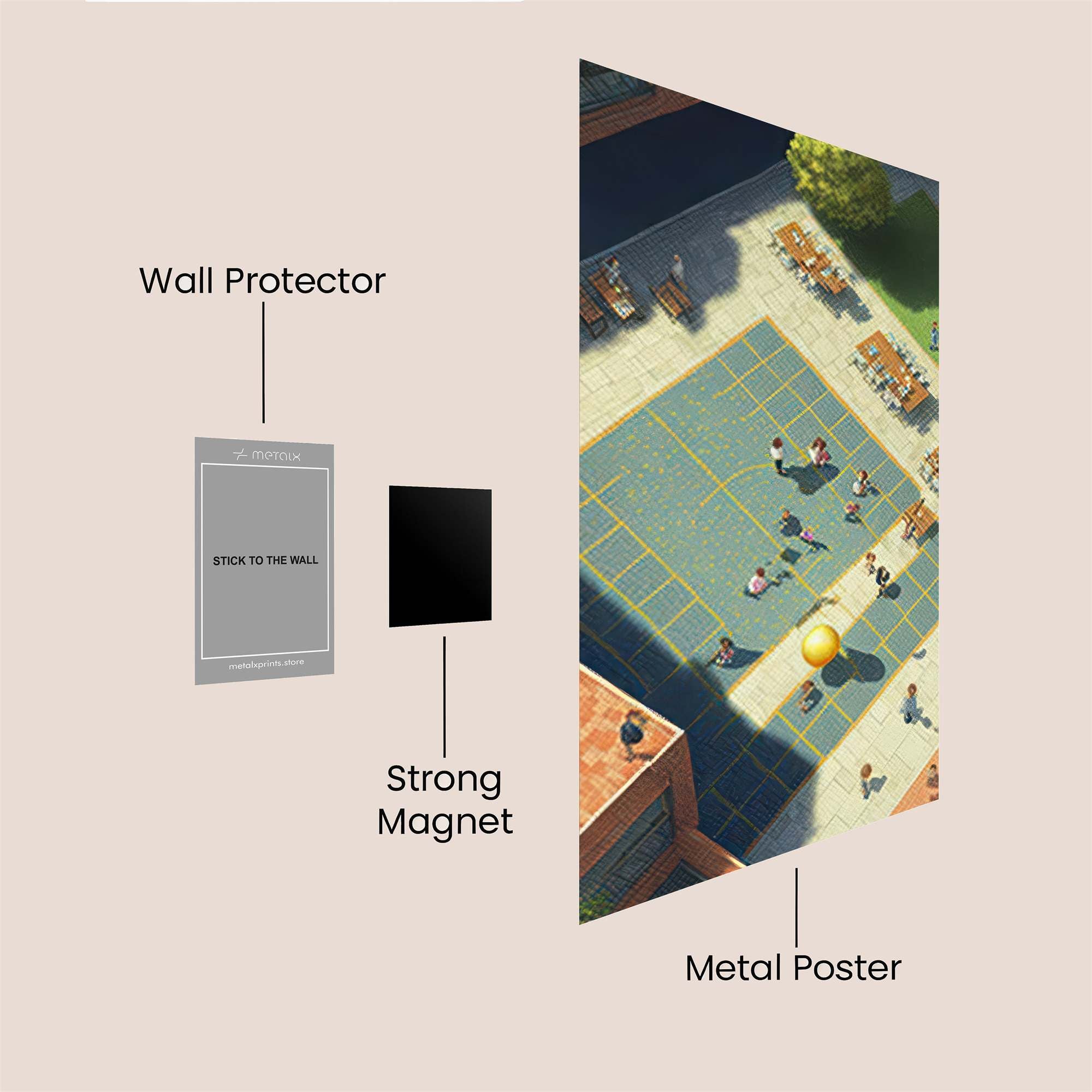 Playful Courtyard Safe Wall Magnetic / M