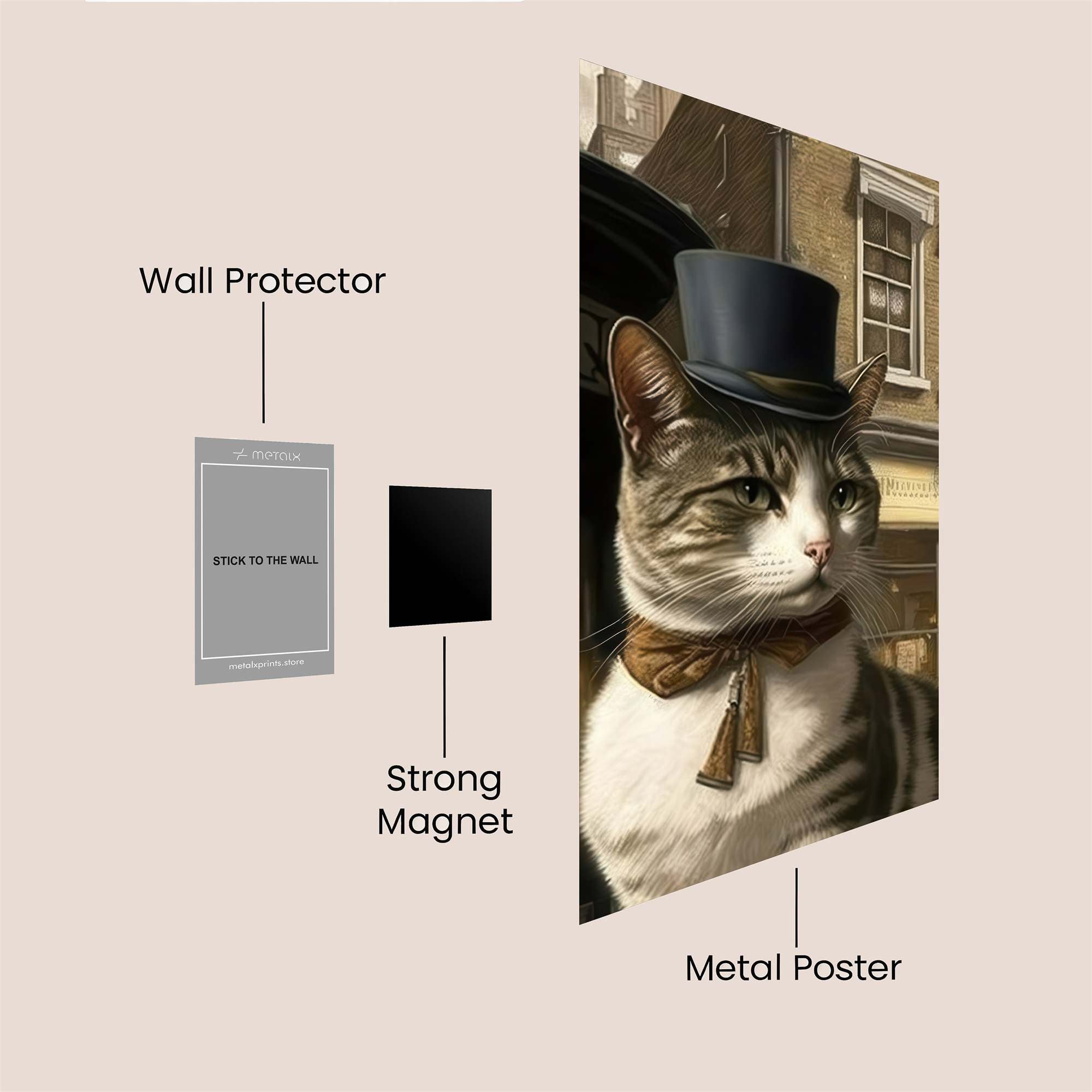 Gentlemanly Cat Safe Wall Magnetic / M