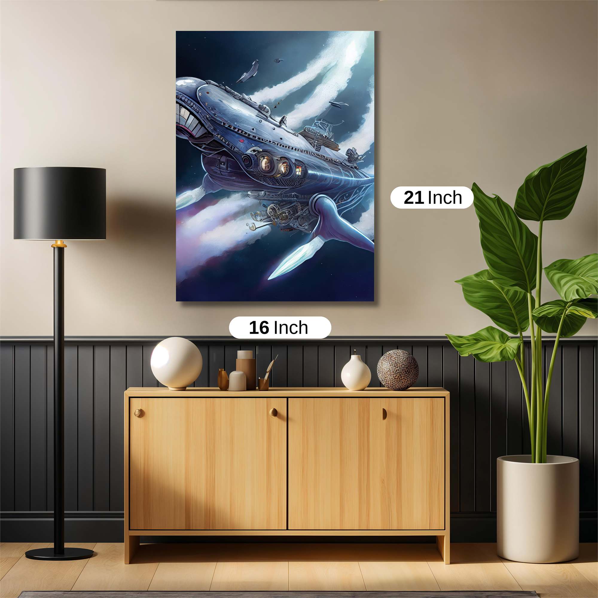 Whale Steampunk Safe Wall Magnetic / M