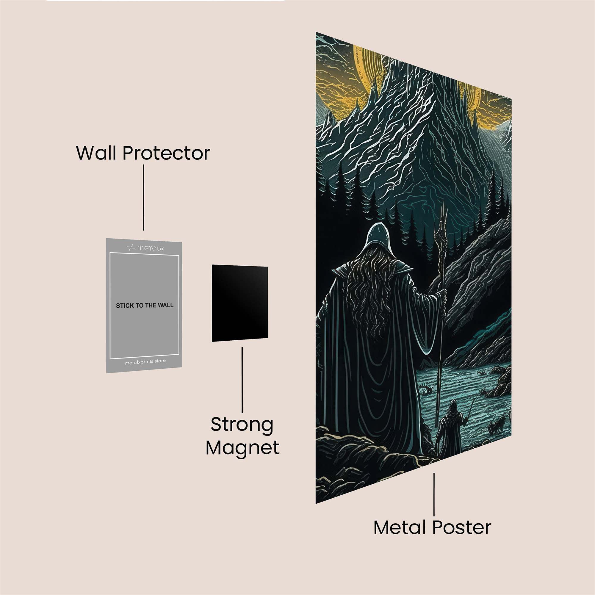 Gandalf Gloomy Safe Wall Magnetic / M