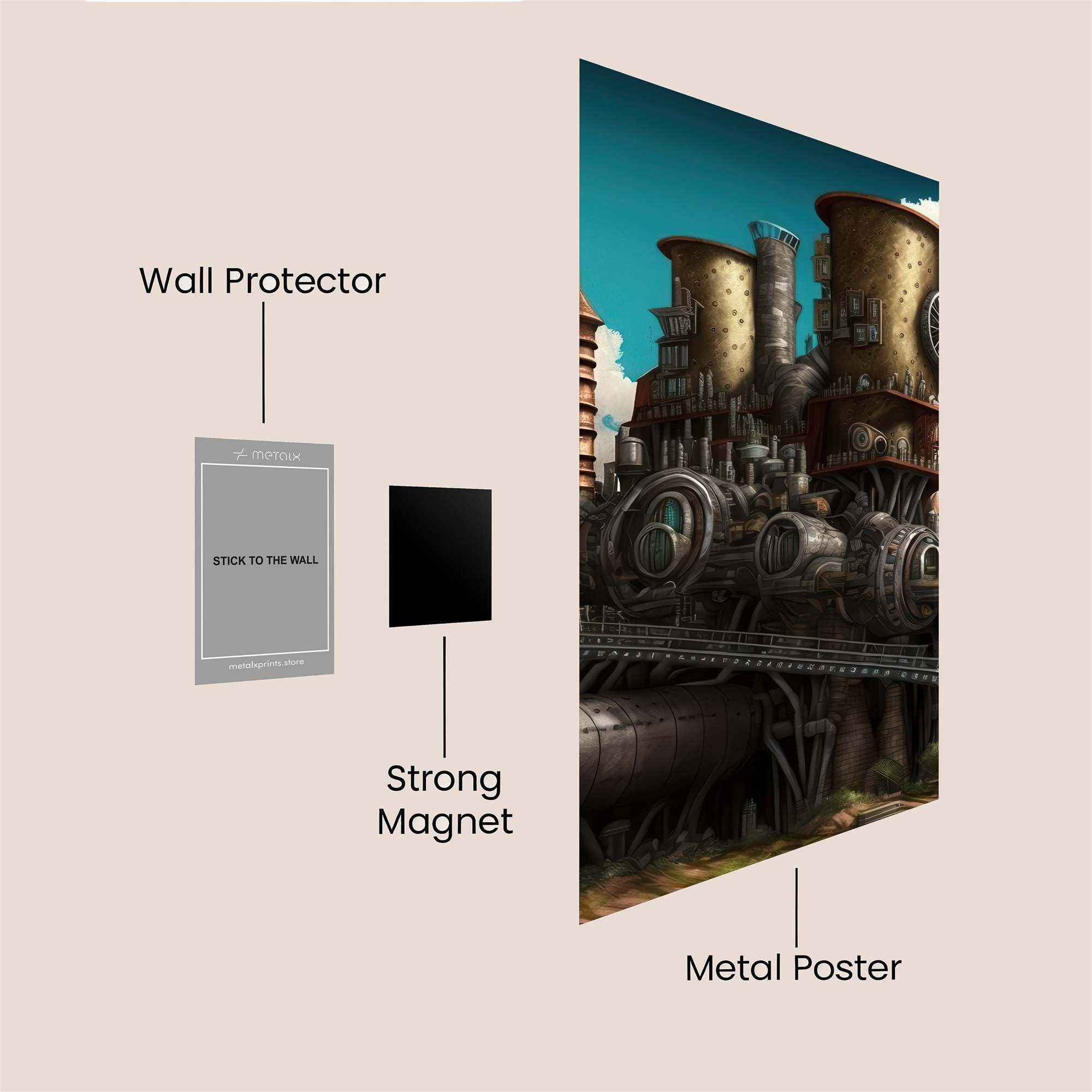 Steampunk Marvel Safe Wall Magnetic / M